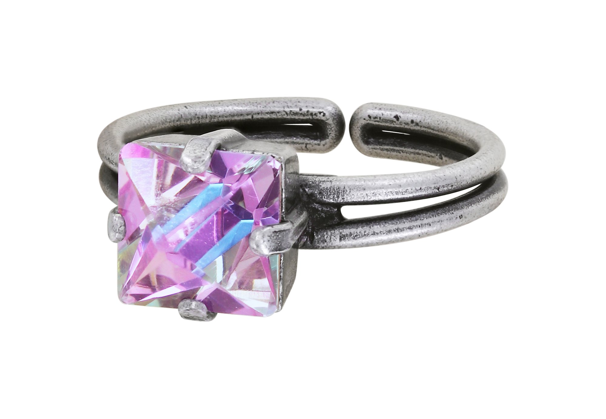 image pour Anneau Punk Classics Blanc / Rose Clair crystal vitrail light size M