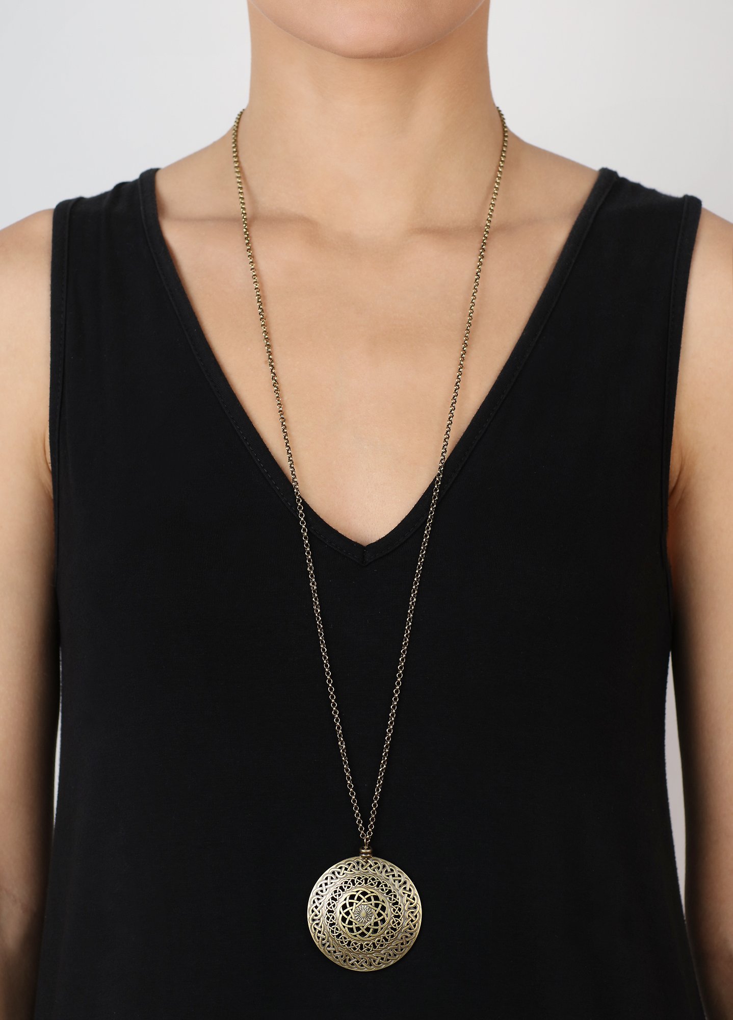 image pour Collier pendant (long) Shades of Light Laiton  