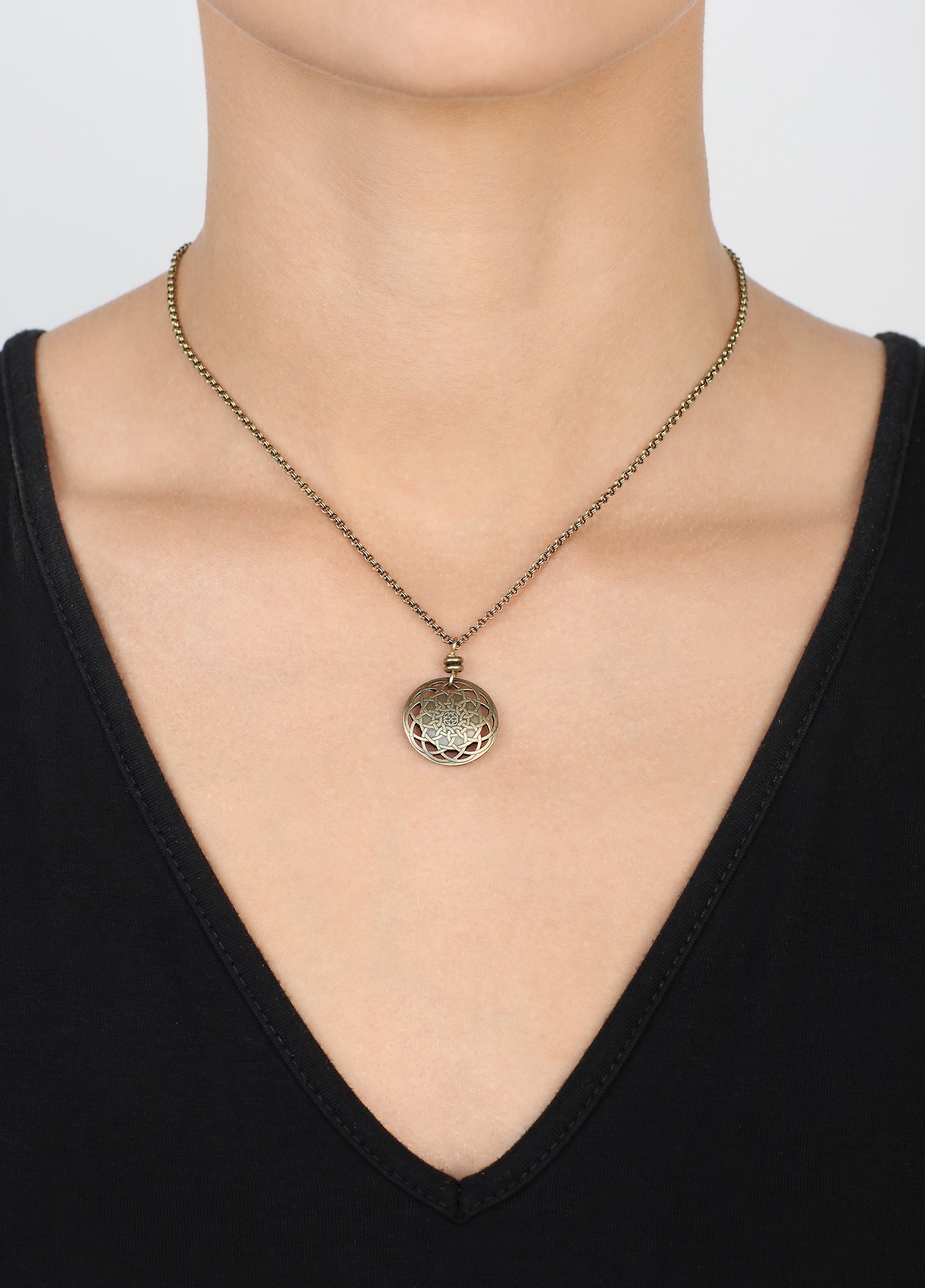 image for Necklace pendant Shades of Light Brass  