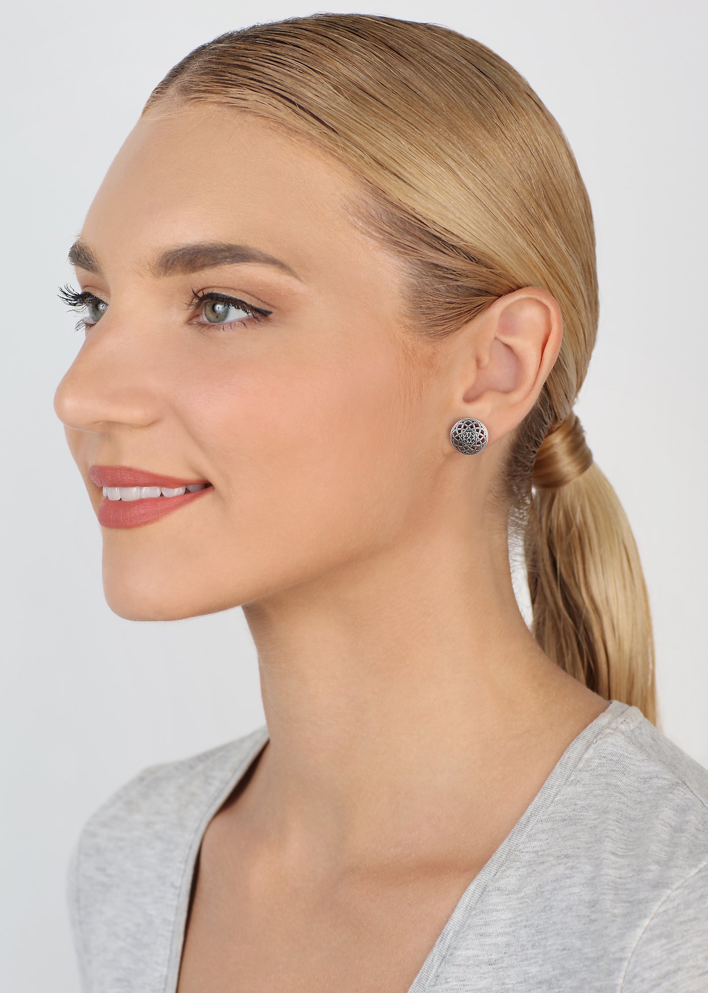 image for Earring Stud Shades of Light Silver  