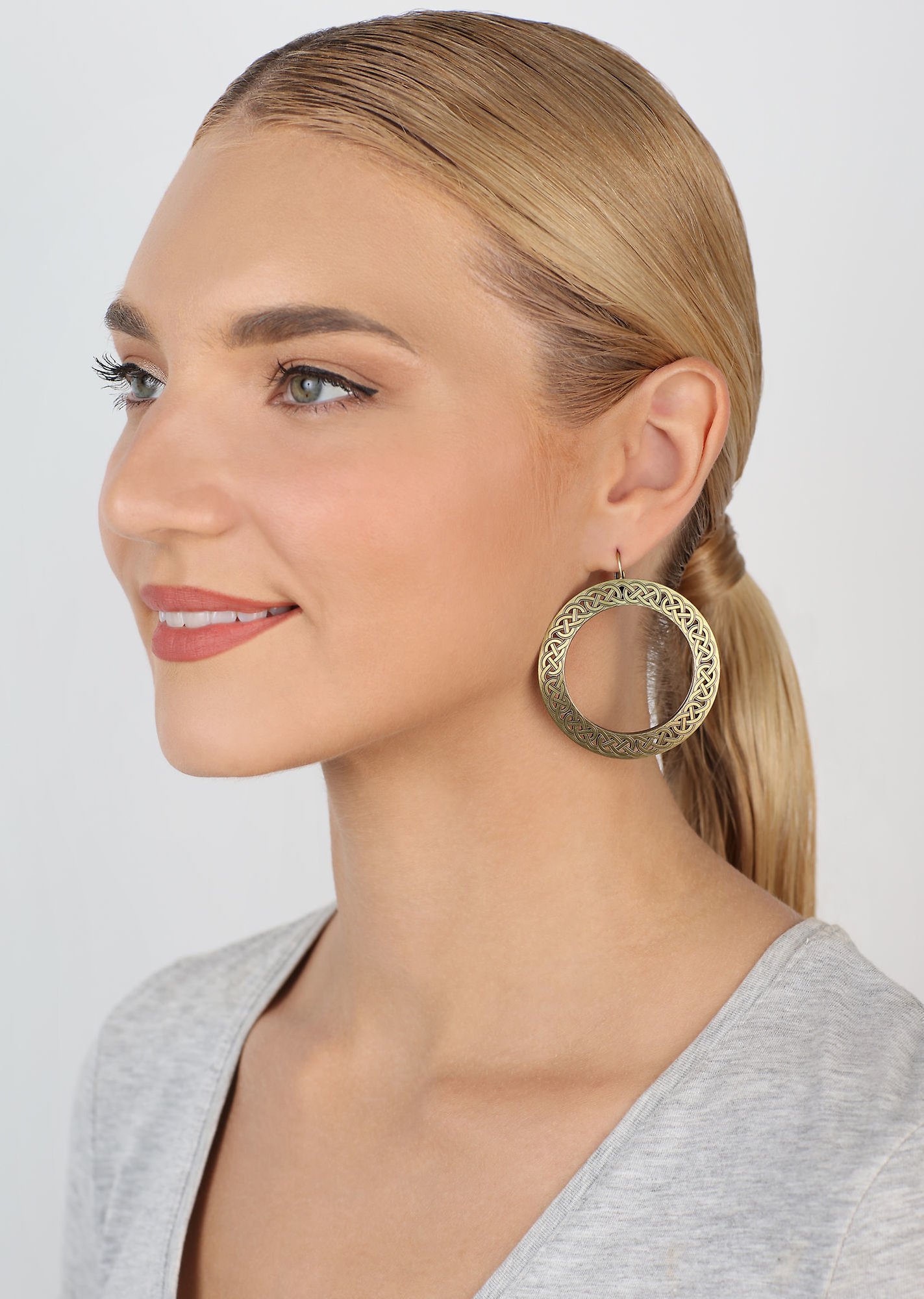 image for Earring Eurowire Shades of Light Brass  