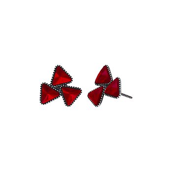 image pour Earring stud Jumping Angles red  