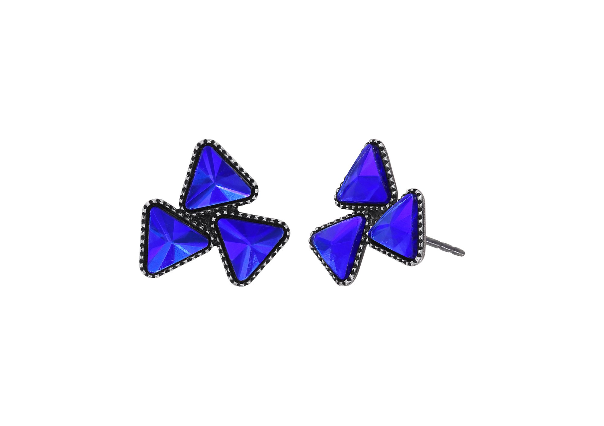 image for Earring Stud Jumping Angles Blue sapphire AB 