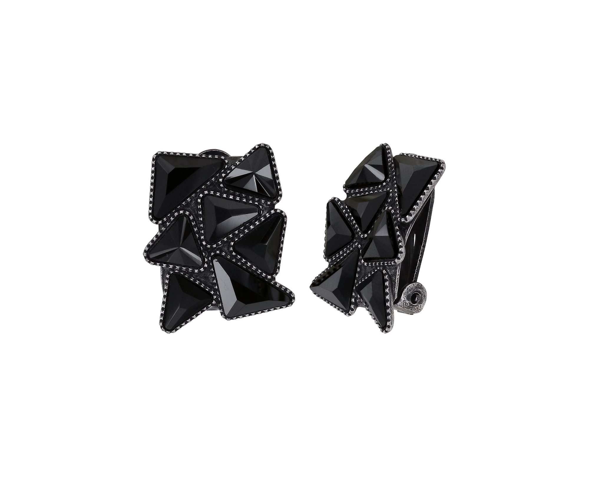image for Earring Clip Jumping Angles Black jet hematite 
