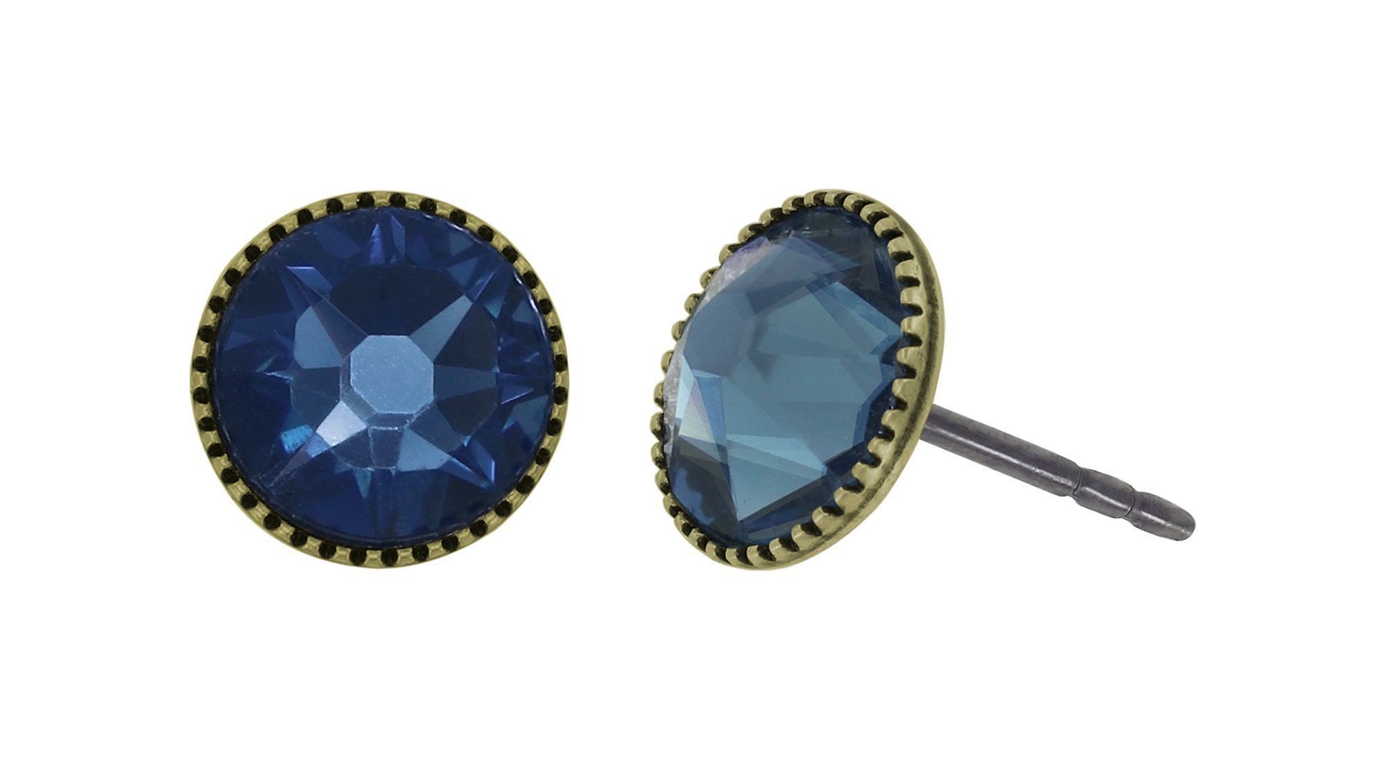image pour Clou d'oreille plat Black Jack Bleu montana SS 34