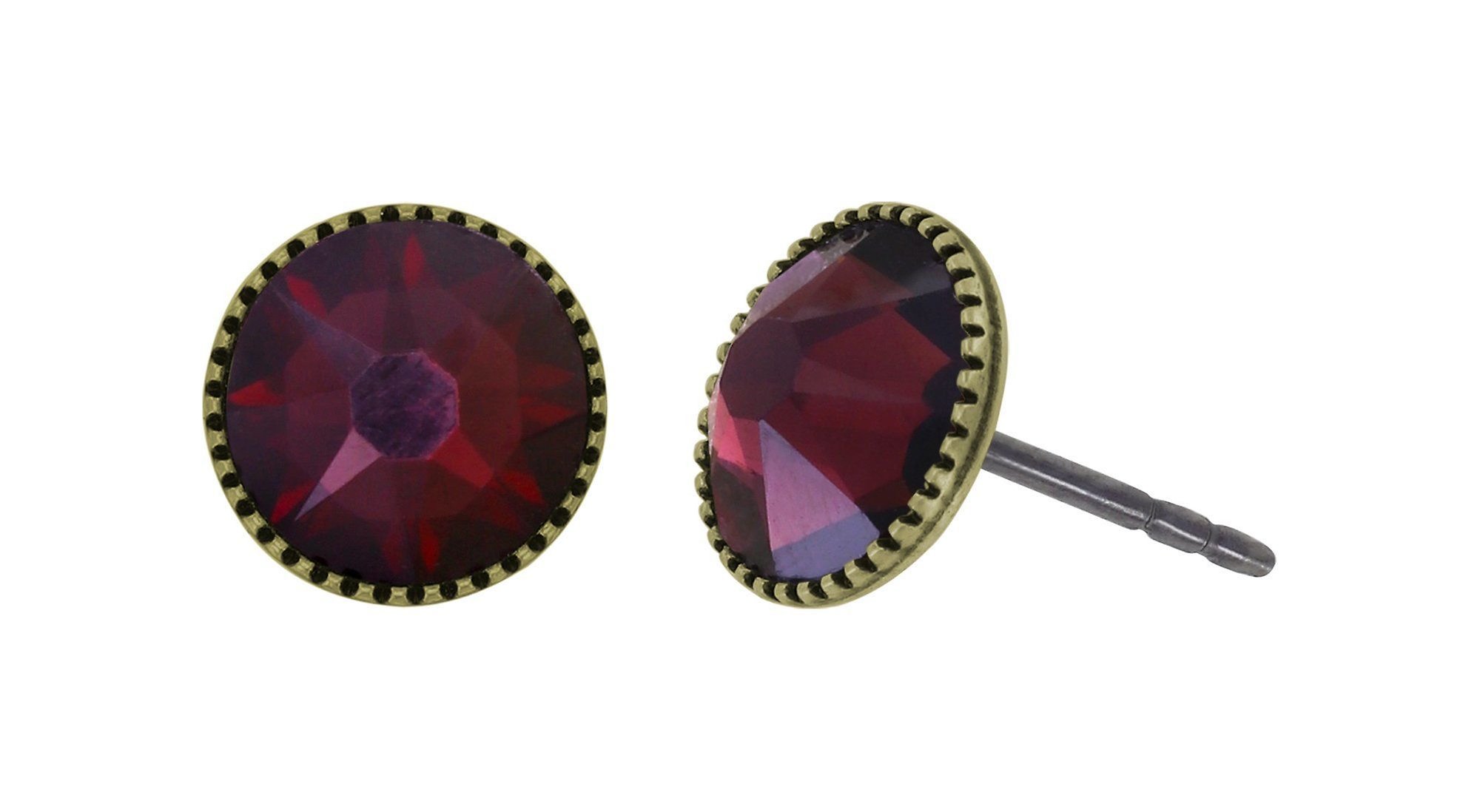 Bild für Ohrstecker flach Black Jack Rot Burgund SS 34