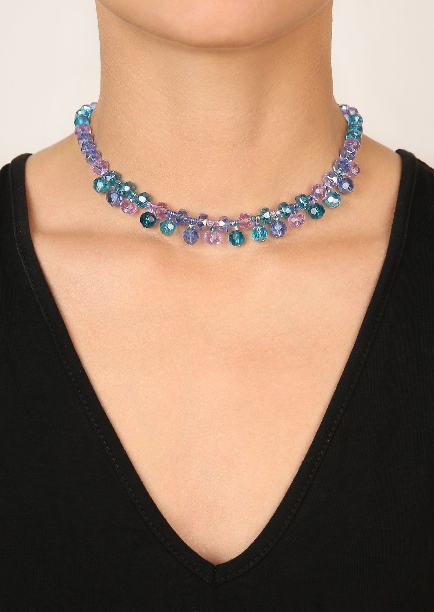 image for Necklace Bead Snake Jelly Blue  