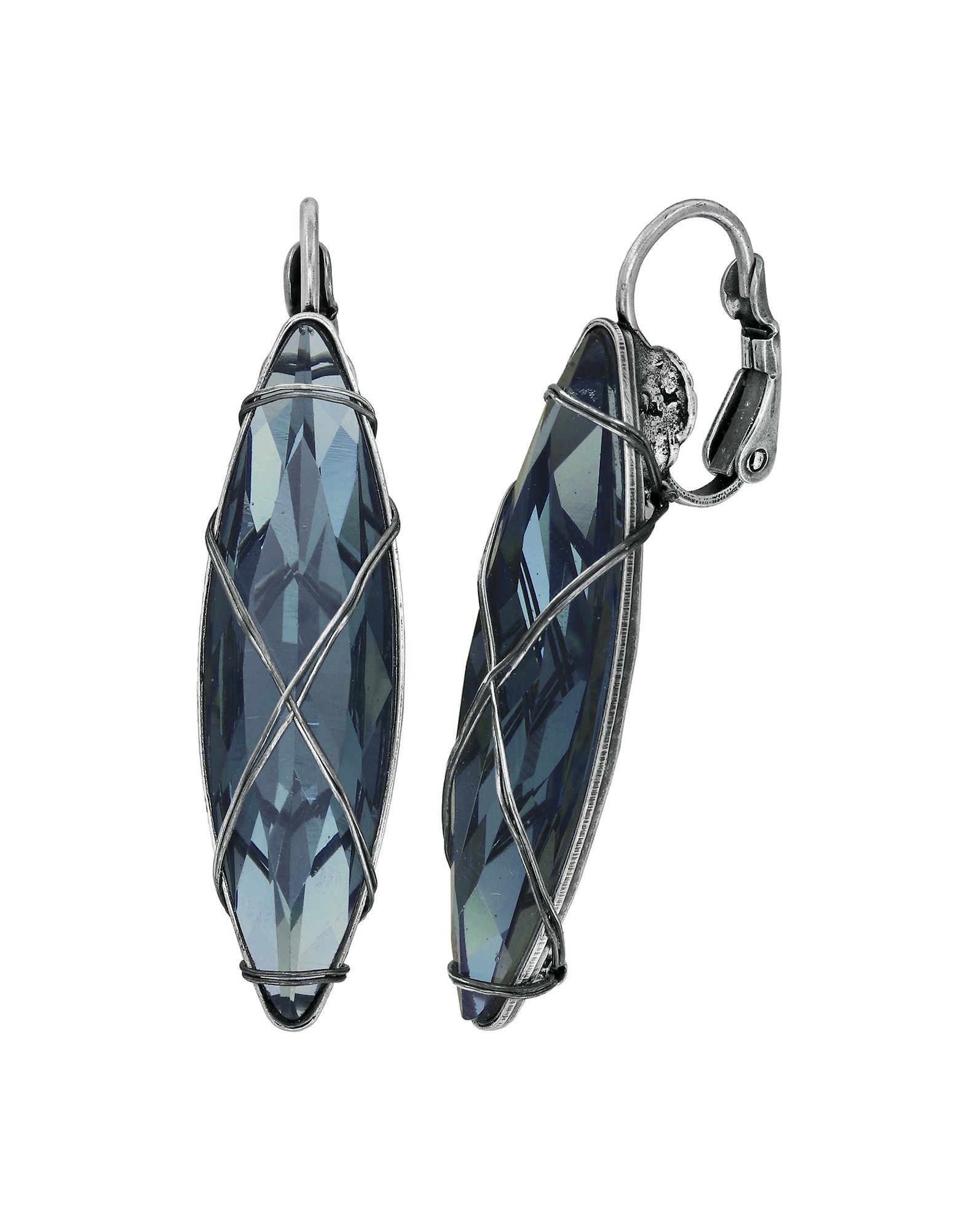 image pour Boucles d'oreilles Eurowire Gem Chandelier Gris  