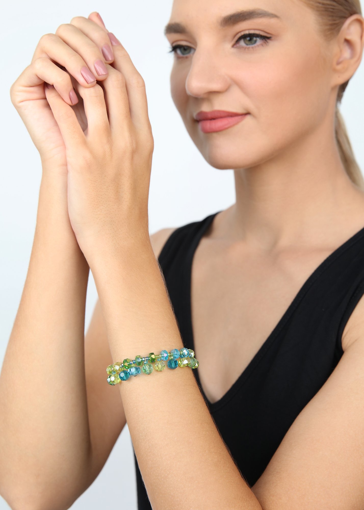 image for Bracelet Bead Snake Jelly Green  