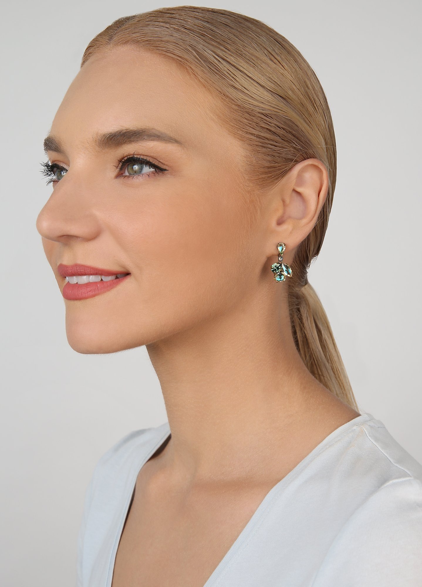 image for Earring Stud Dangling Ballroom Green  