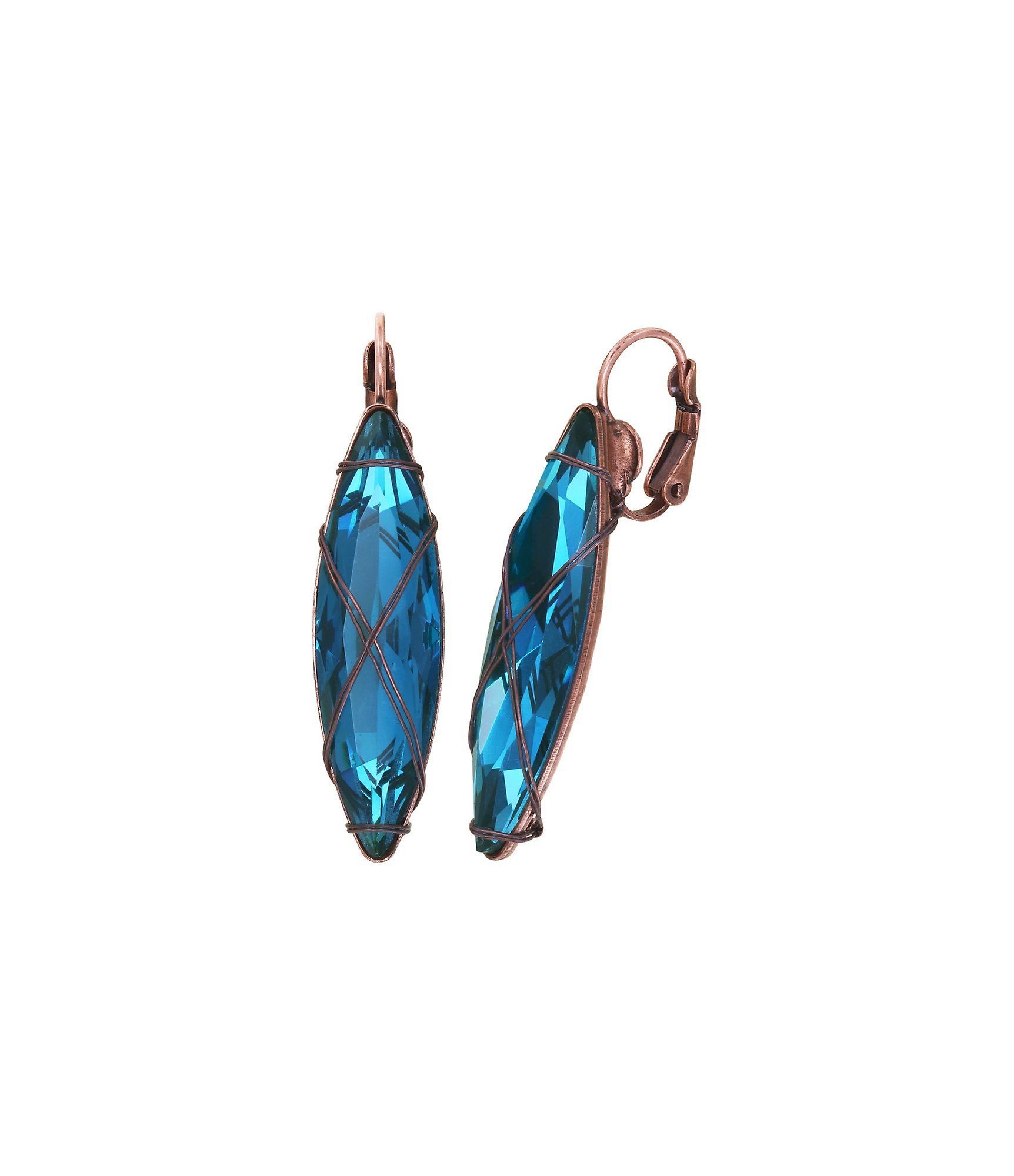 image pour Boucles d'oreilles Eurowire Gem Chandelier Bleu  