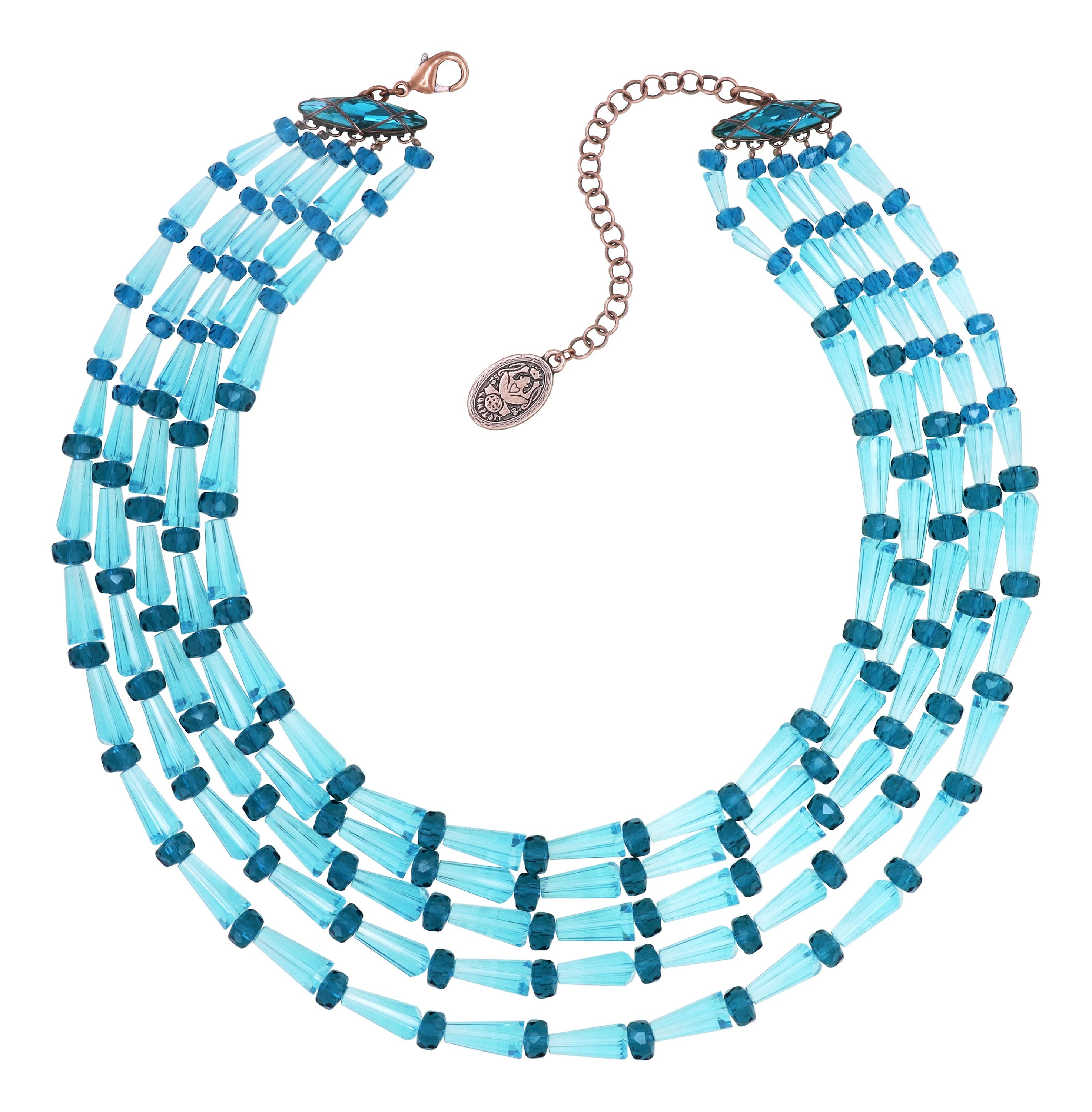 Bild für Halskette Collier Gem Chandelier Blau  