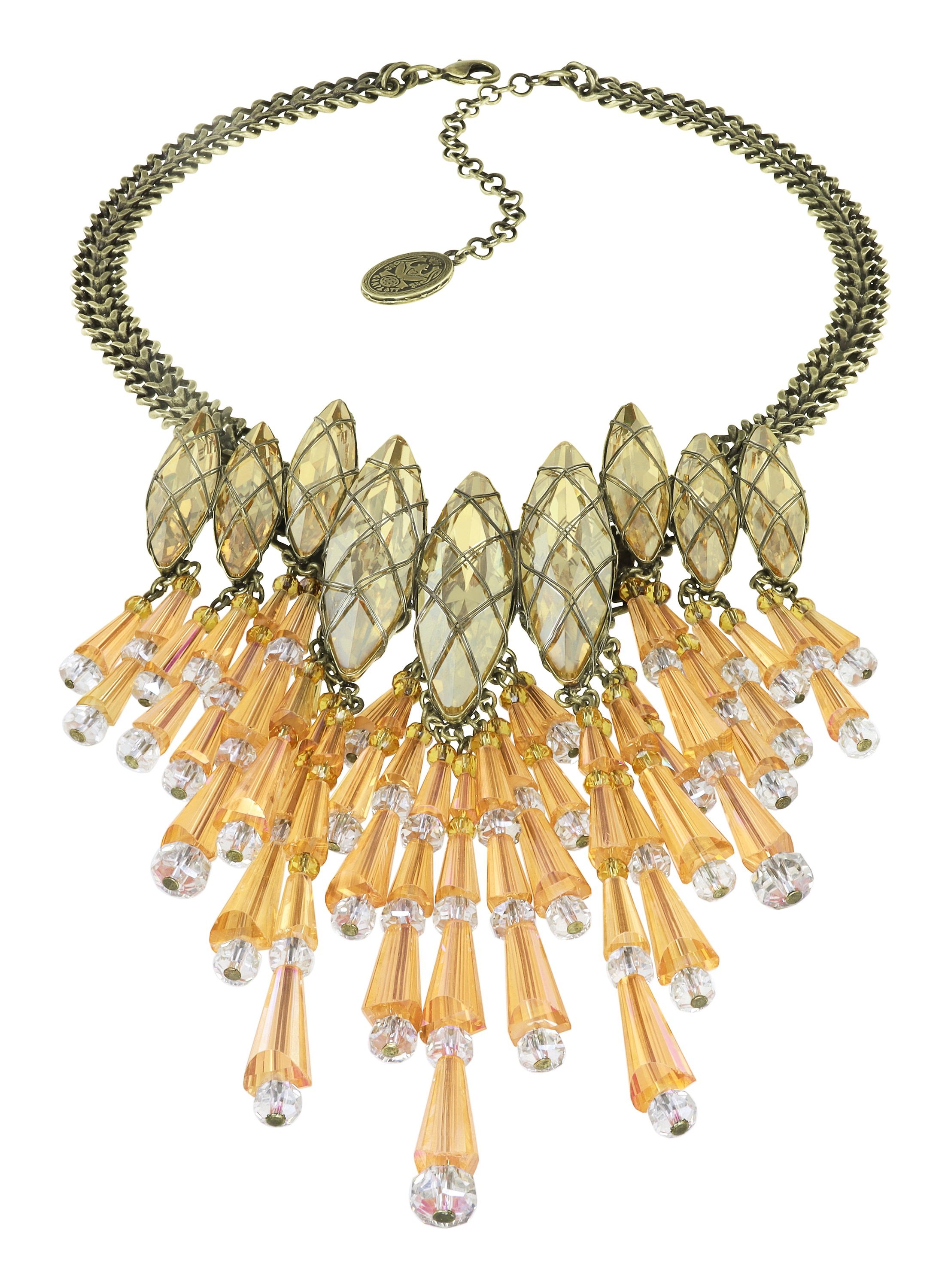 image pour Collier Gem Chandelier Beige / Jaune  