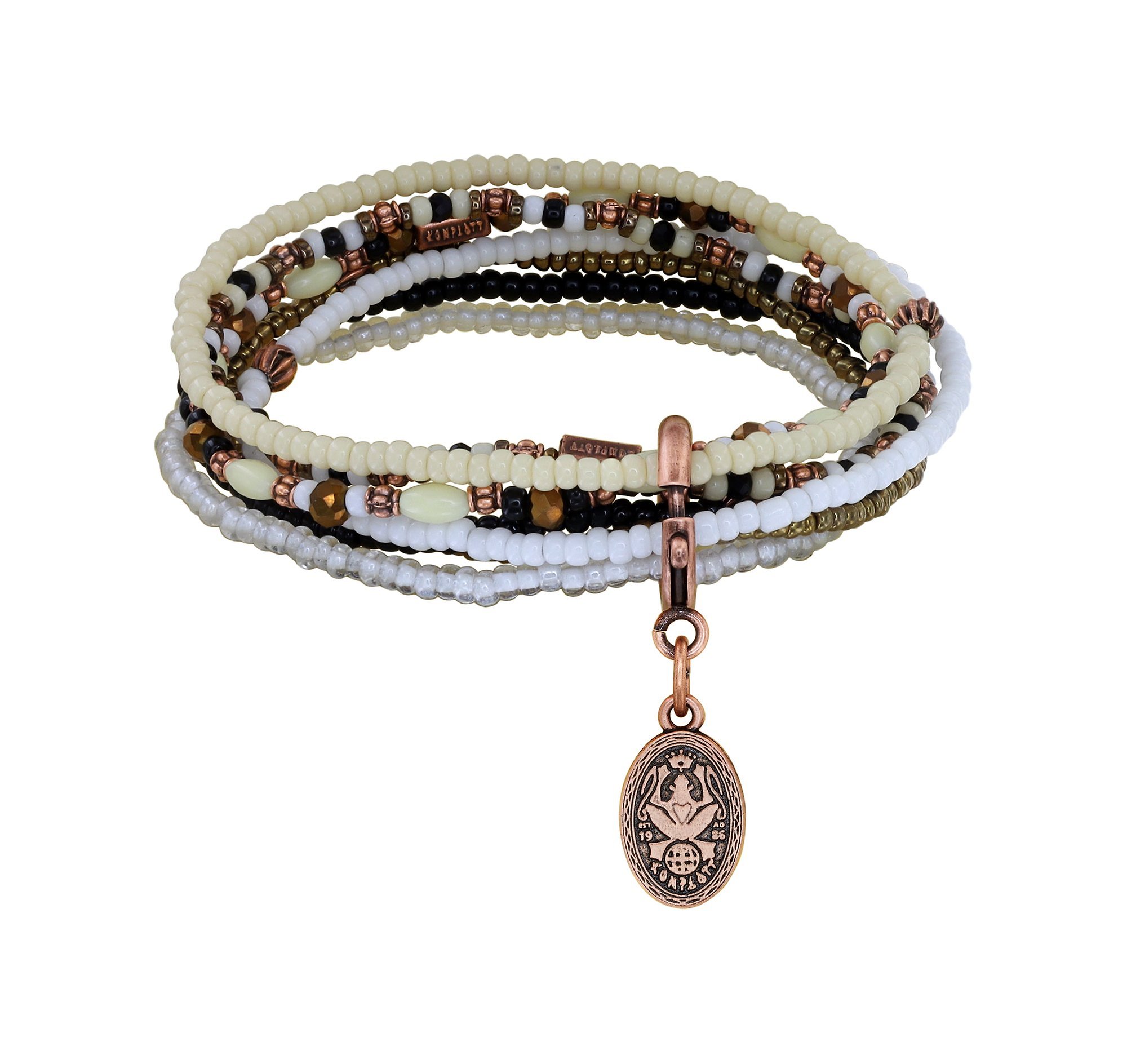 image pour Bracelet élastique Petit Glamour d´Afrique Noir / Blanc  size S