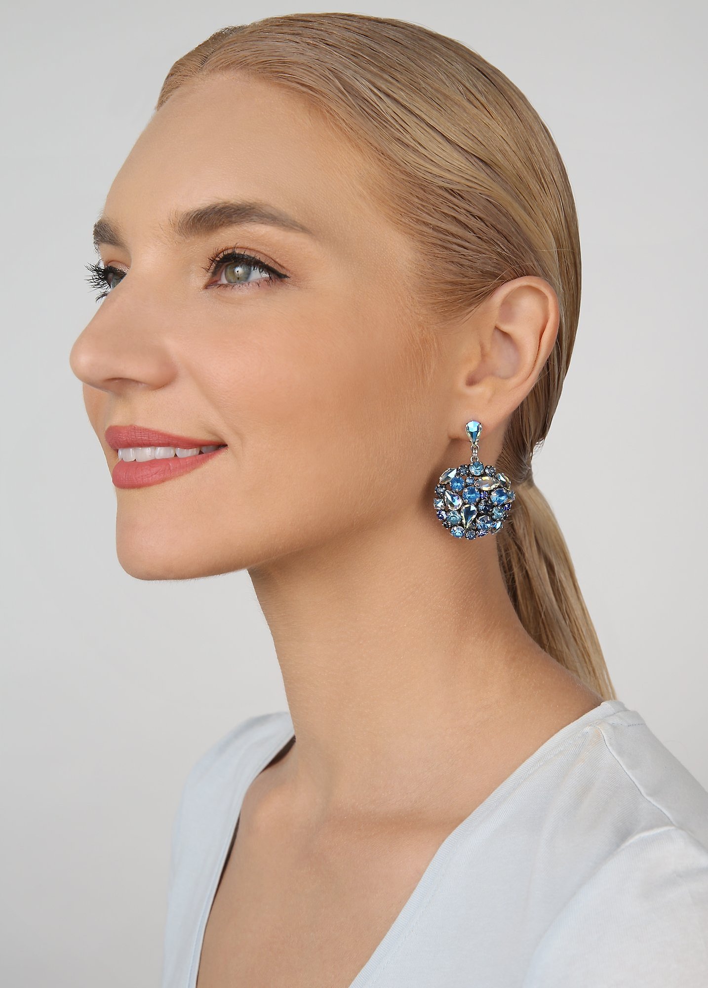 image for Earring Stud Dangling Ballroom Blue  size M