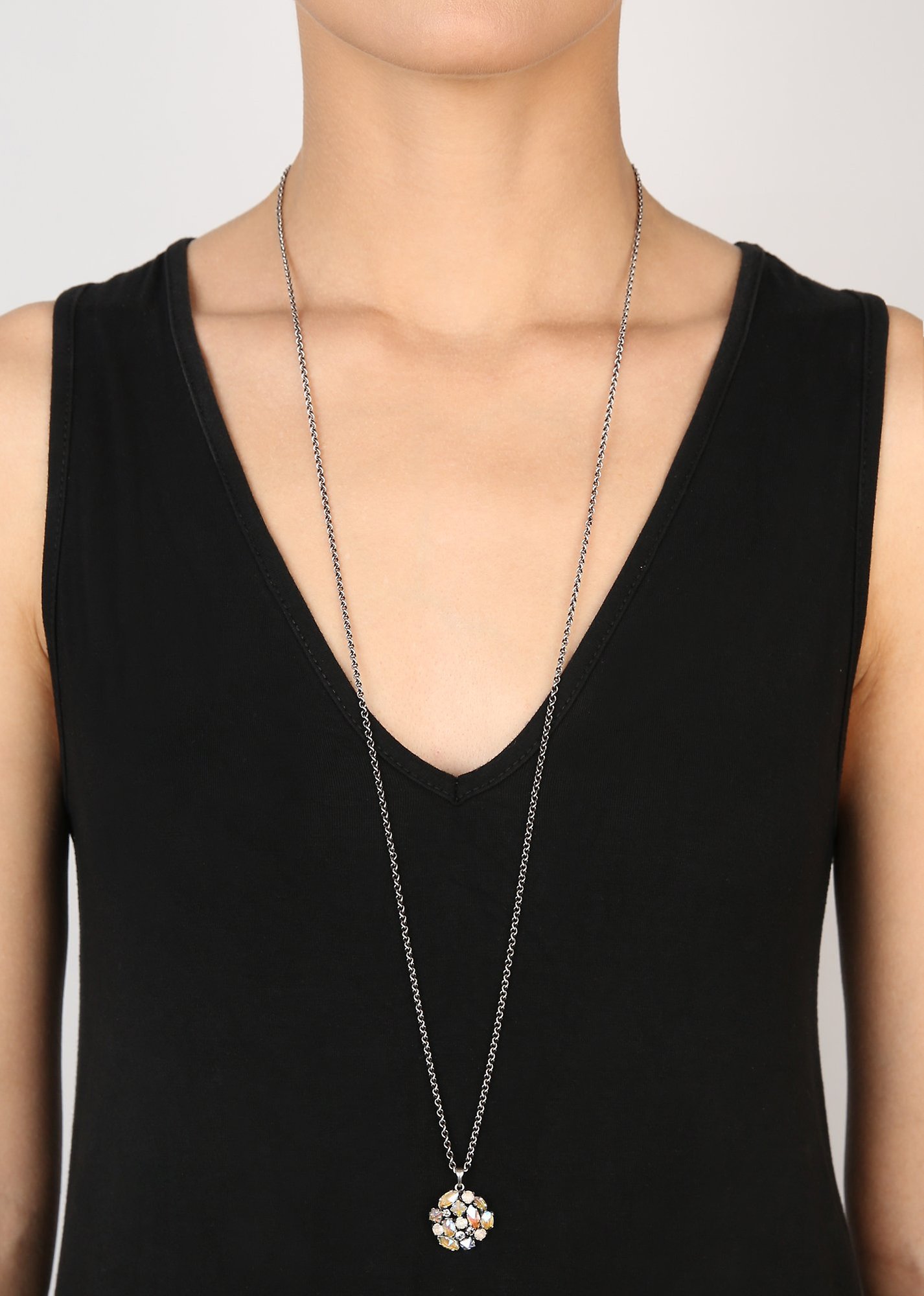 image pour Collier pendant (long) Ballroom Blanc  size S