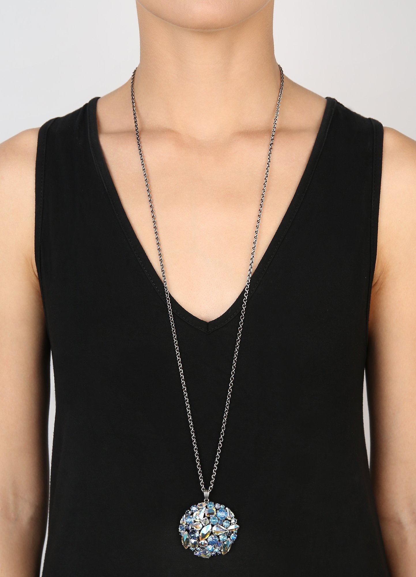 Bild für Halskette h&auml;ngend (lang) Ballroom Blau  Größe L