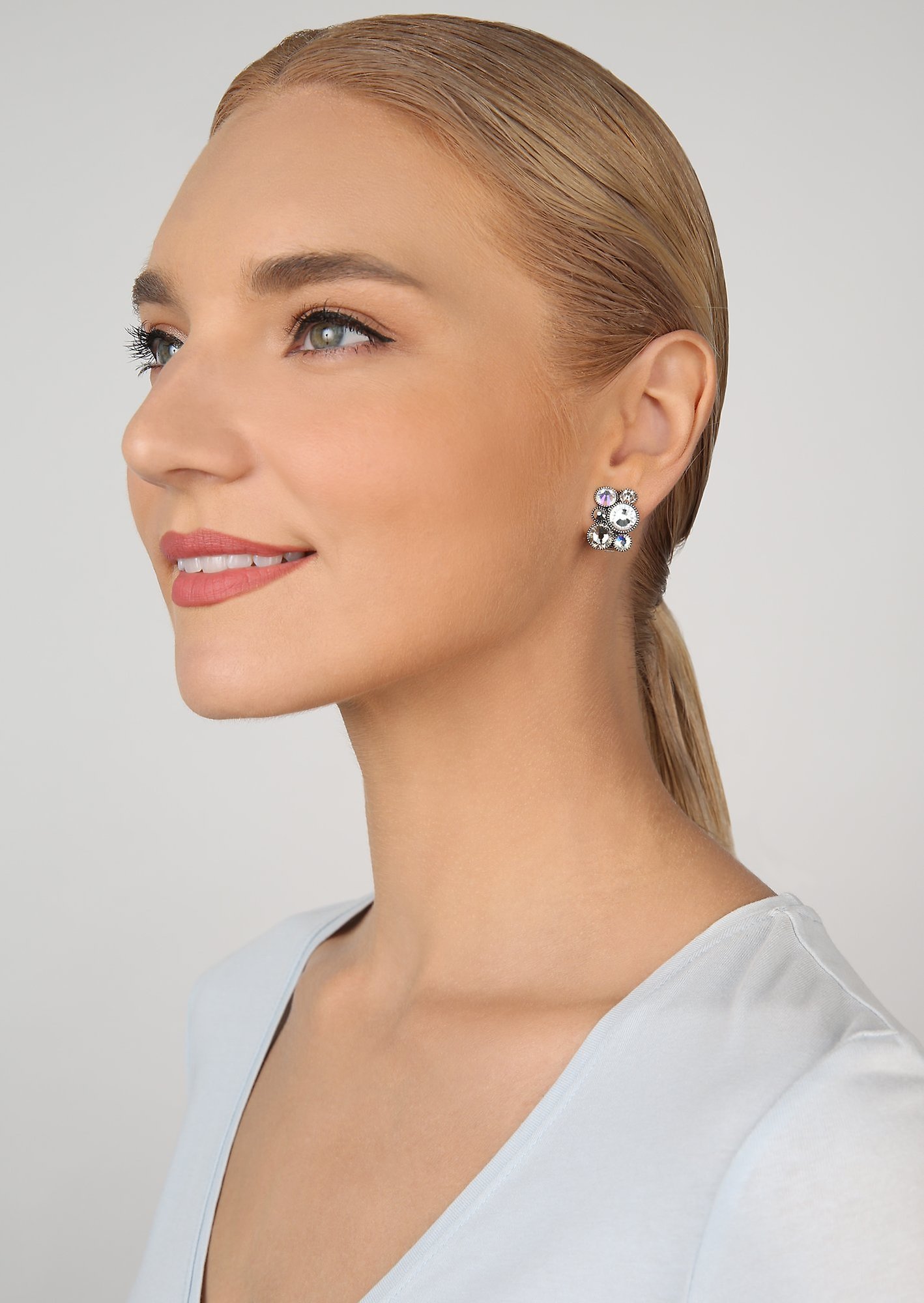 image pour Boucles d'oreilles Clip Water Cascade Glam Blanc  