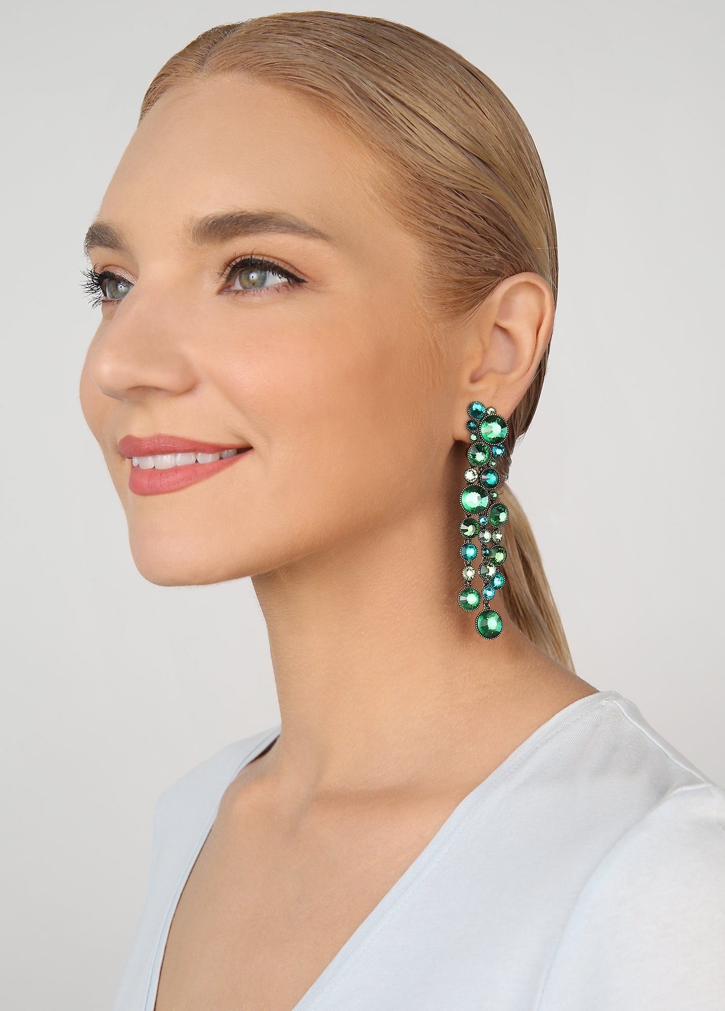 Bild für Ohrring Clip Water Cascade Glam Grün  