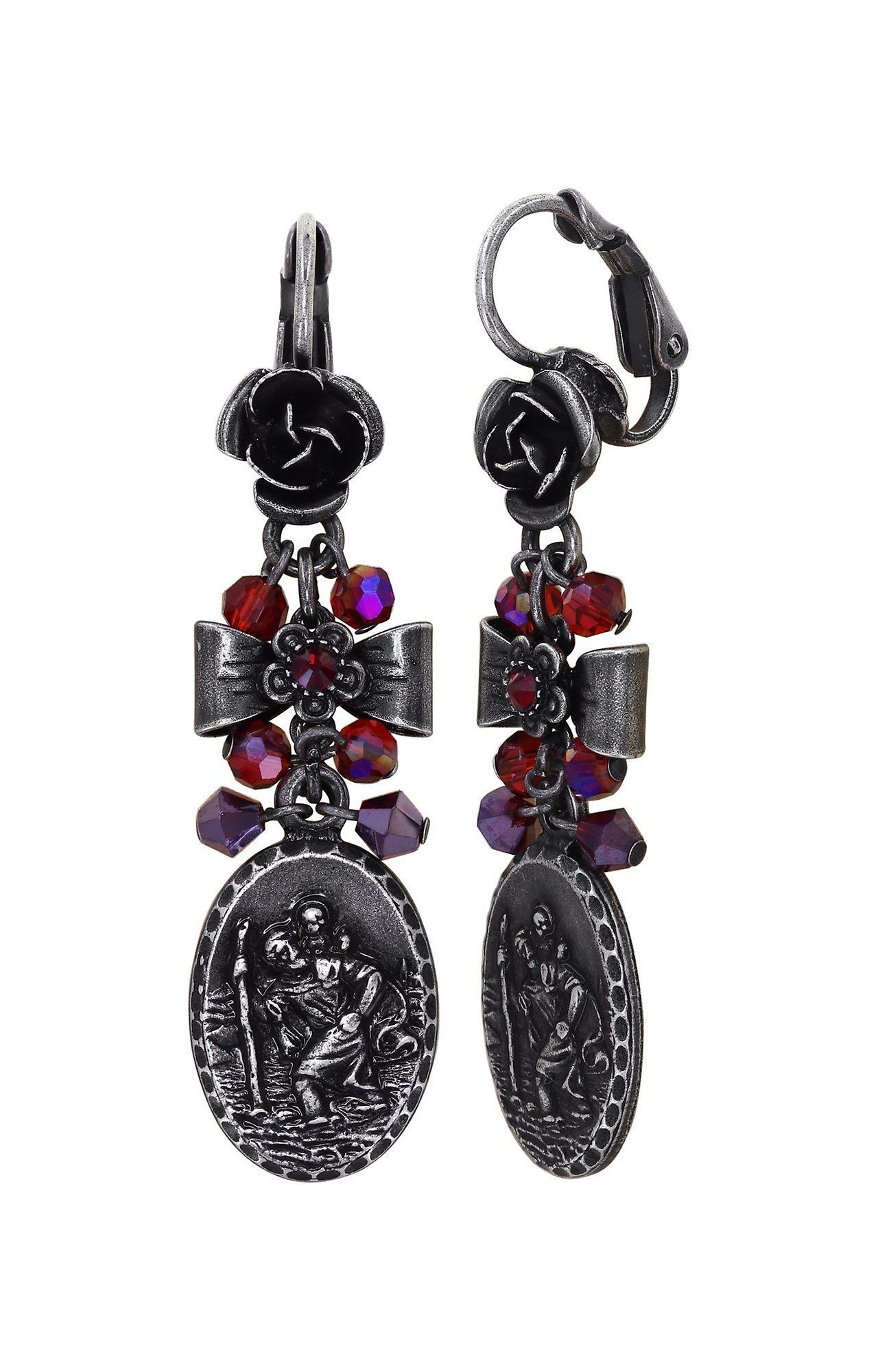 image pour Boucles d'oreilles Eurowire pendantes Love, Hope and Destiny Rouge  