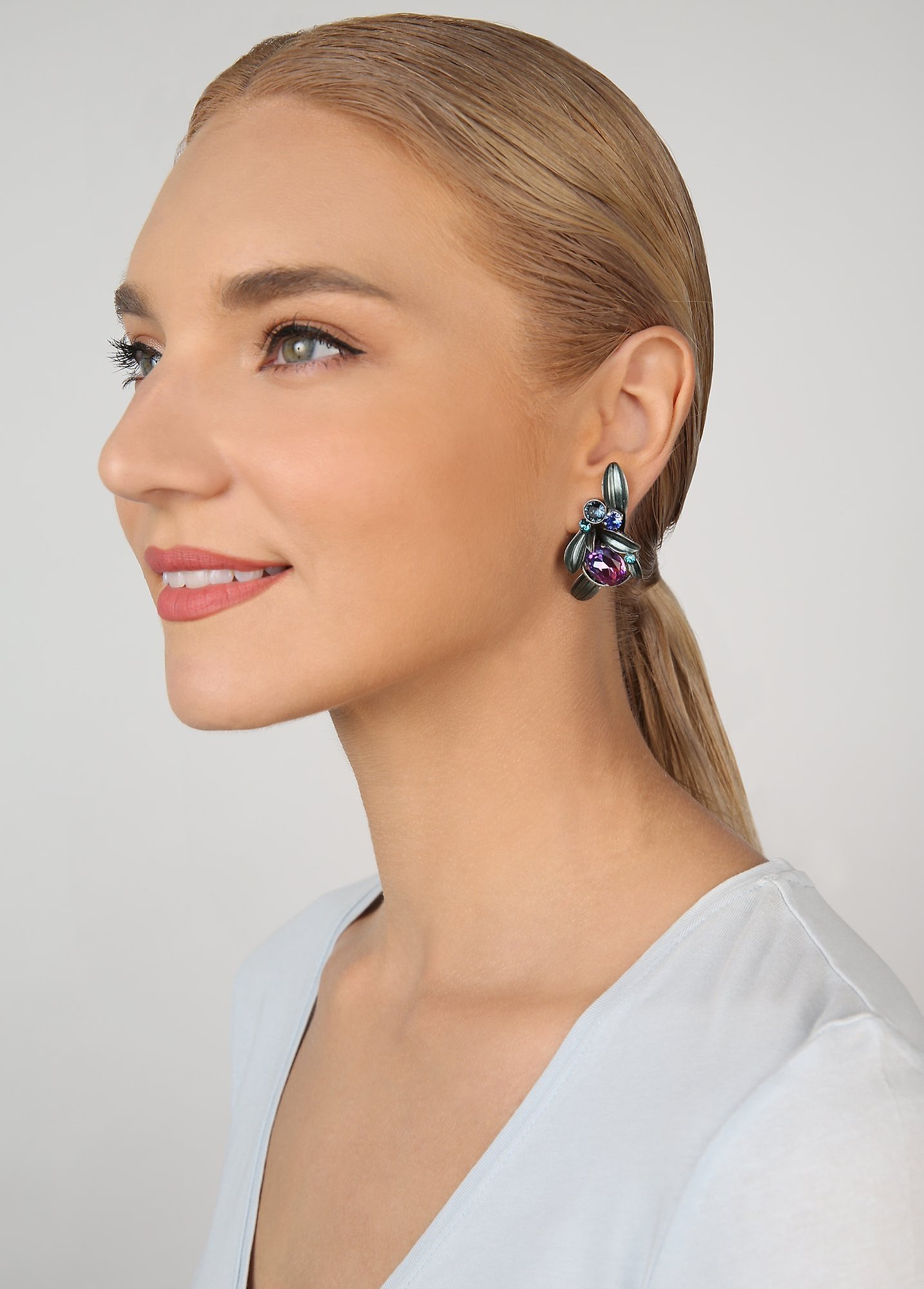 image for Earring Clip IceForest Blue / Lila  