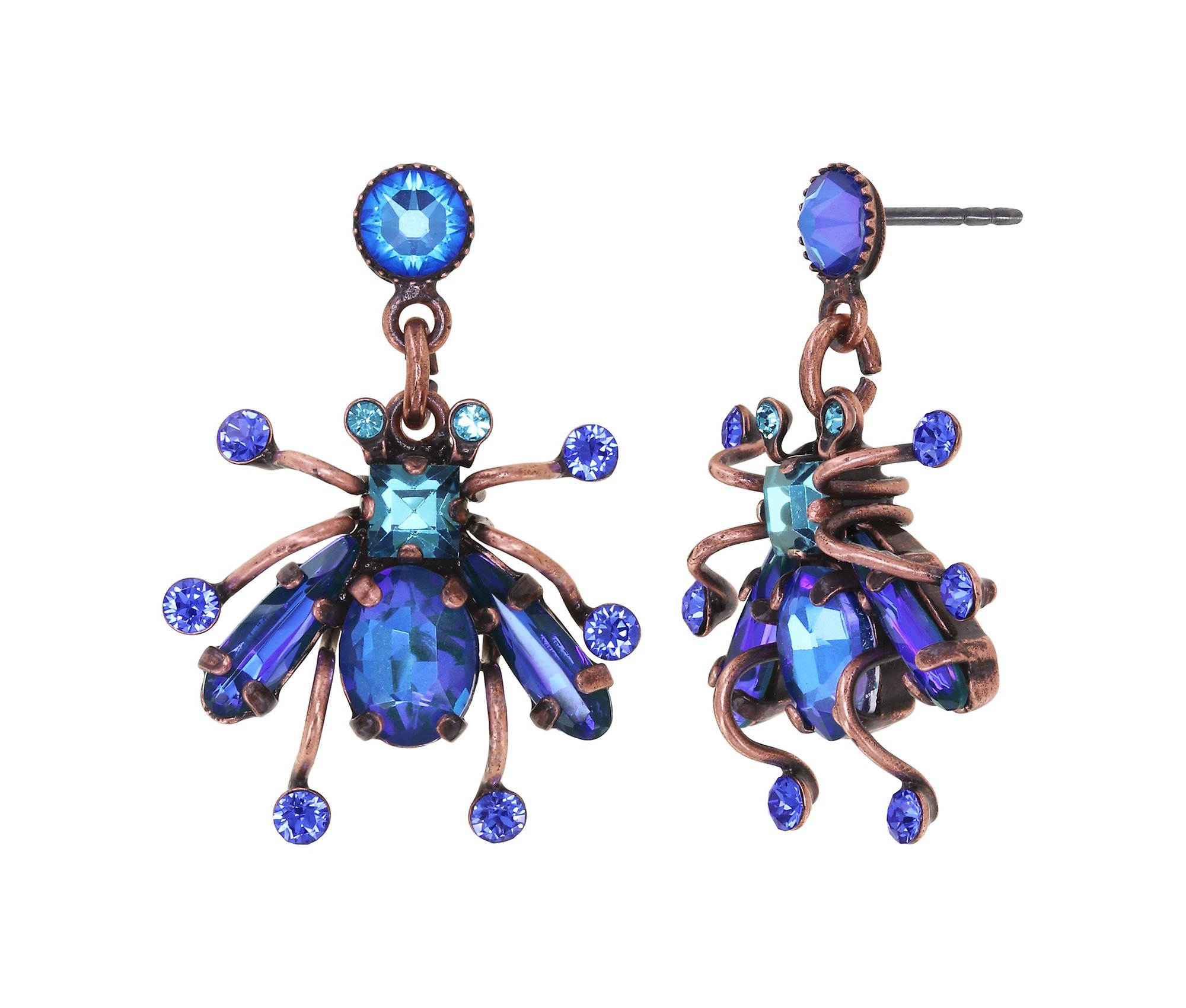 image pour Clou d'oreille pendant Clubbing Bugs Bleu  