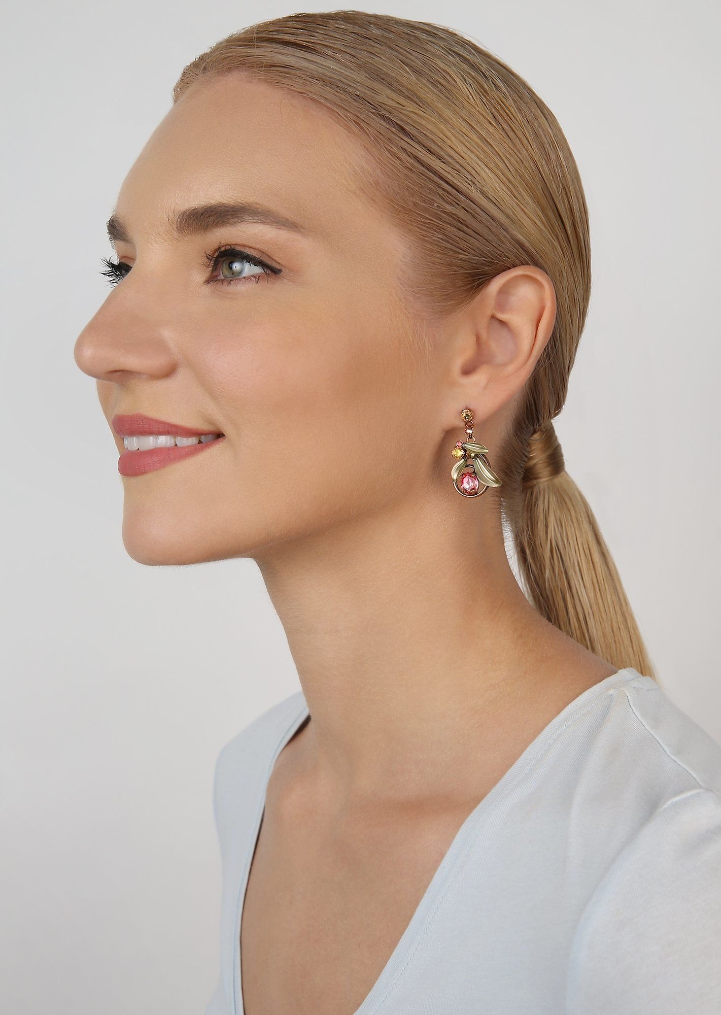 image for Earring Stud Dangling IceForest Pink  
