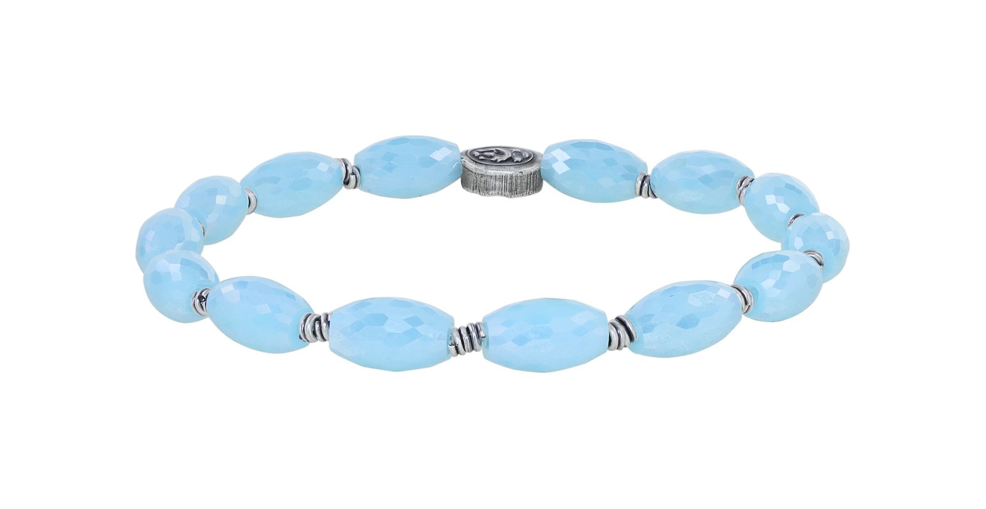 image pour Bracelet élastique Petit Glamour d´Afrique Bleu Clair  