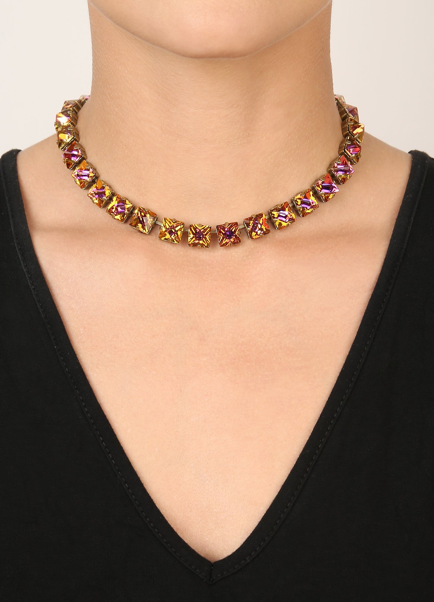 image pour Collier Punk Classics Orange / Lila violet blue size L