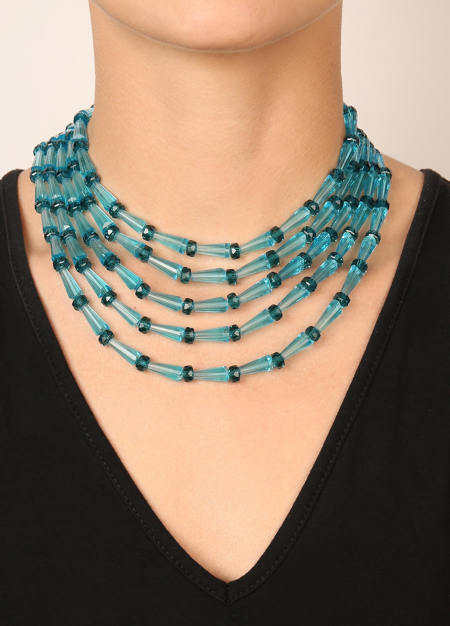 Bild für Halskette Collier Gem Chandelier Blau  