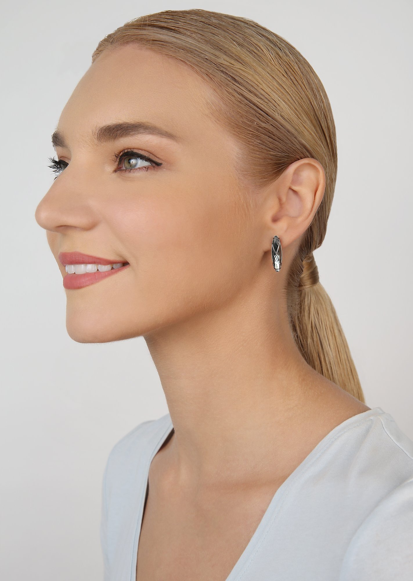 image pour Clou d'oreille Gem Chandelier Gris  