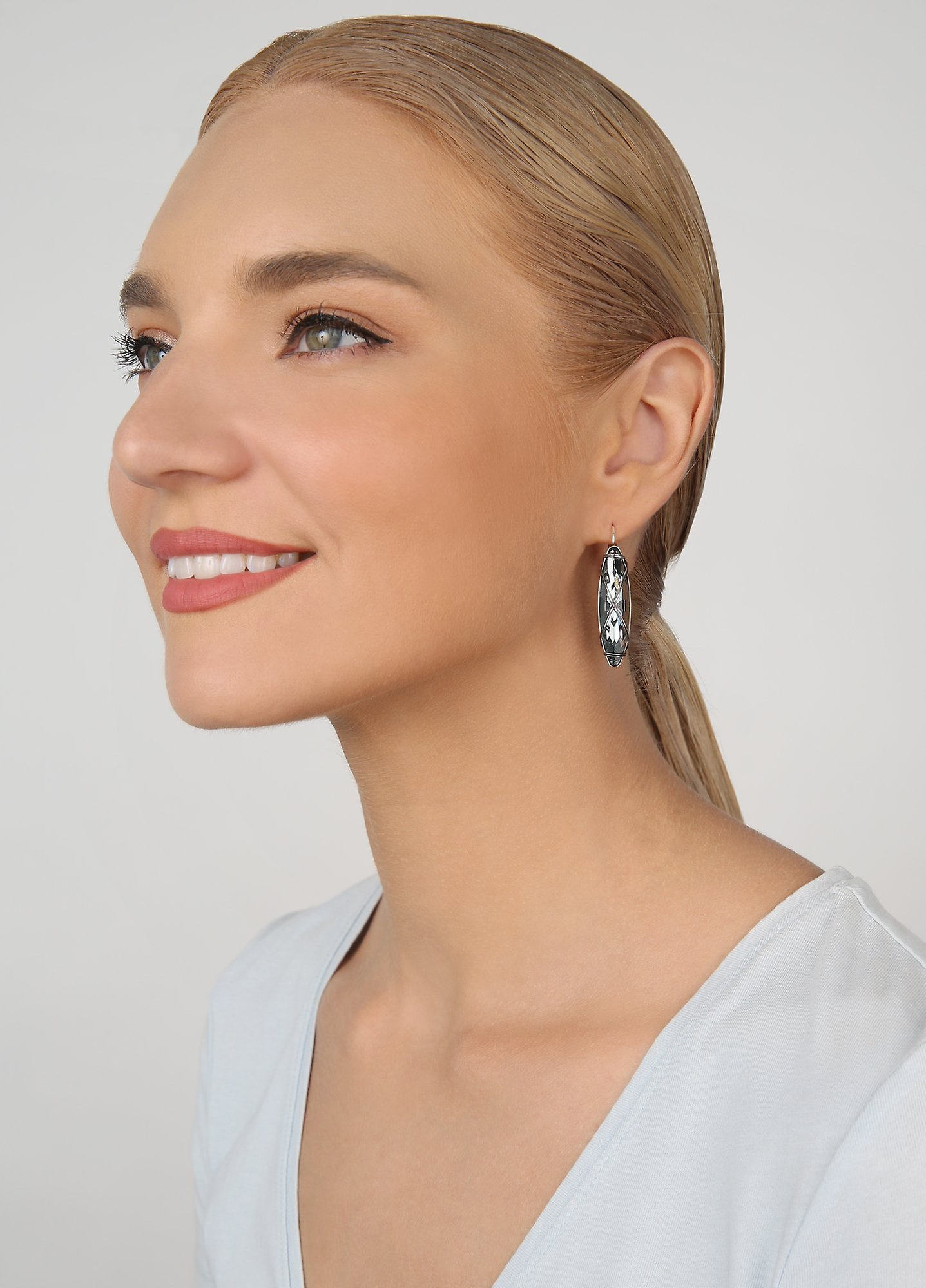 image pour Boucles d'oreilles Eurowire Gem Chandelier Gris  