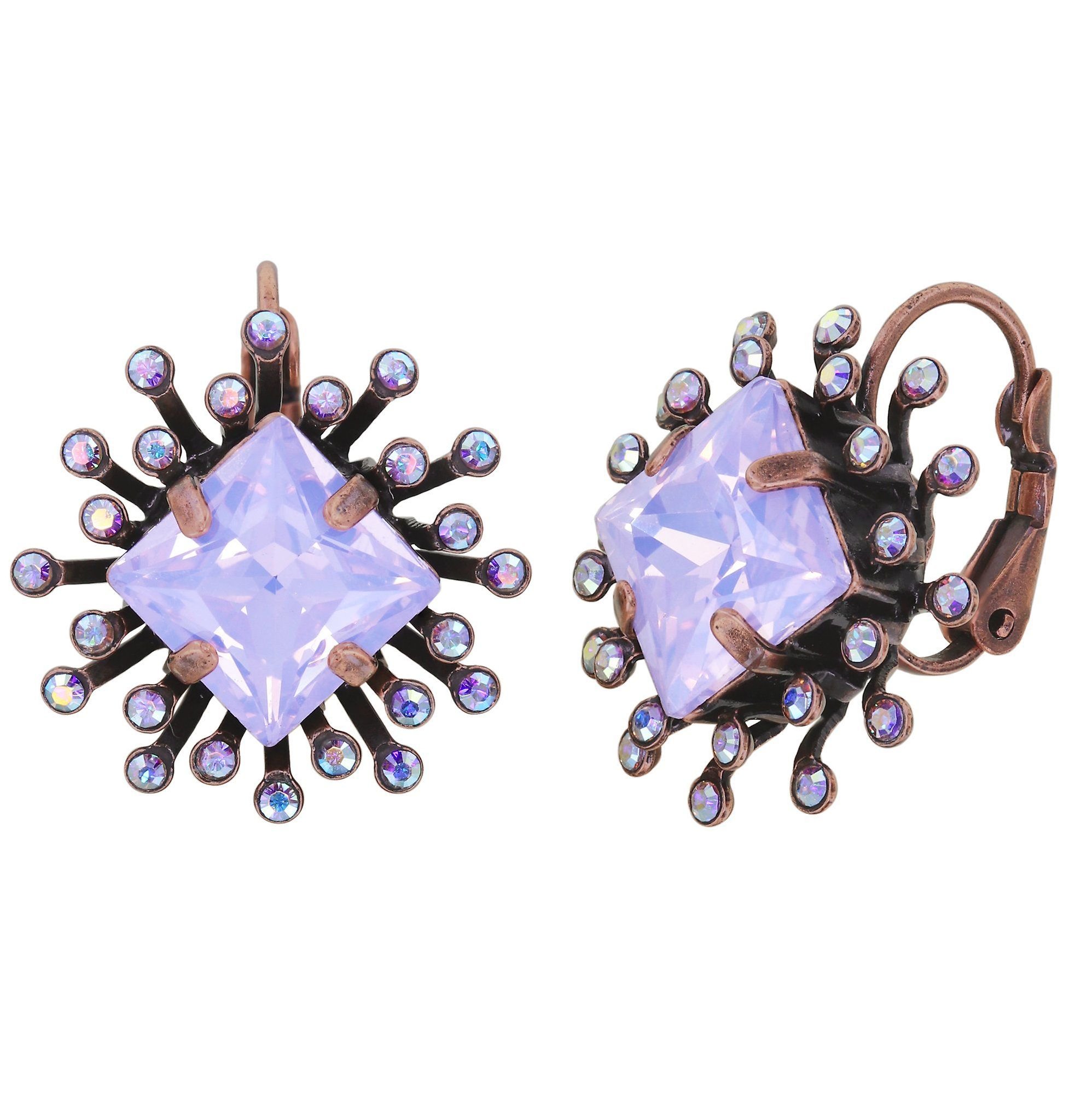 image pour Boucles d'oreilles Eurowire Petit Four Carre Lila  size L