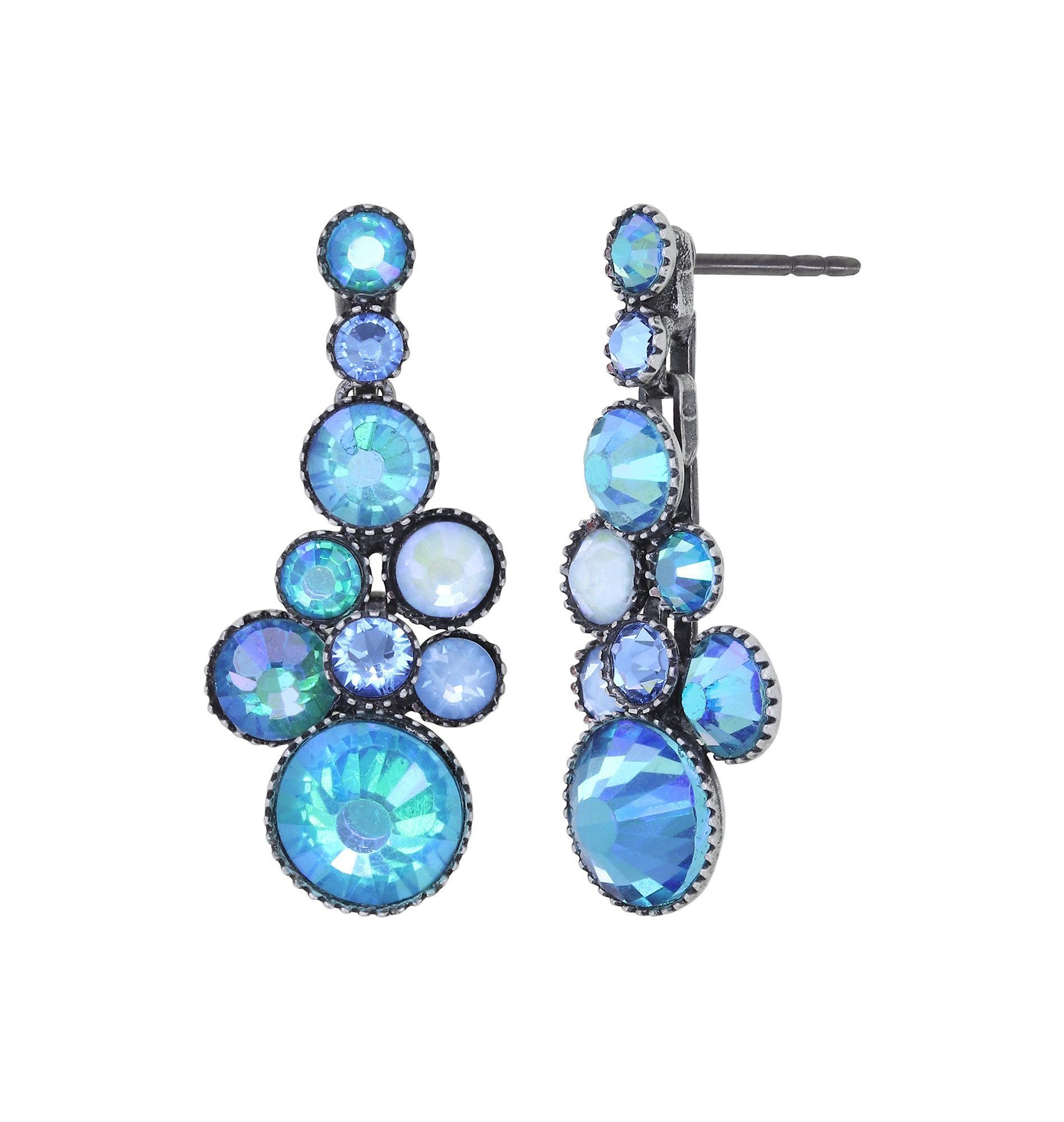 image for Earring Stud Dangling Water Cascade Light Blue  