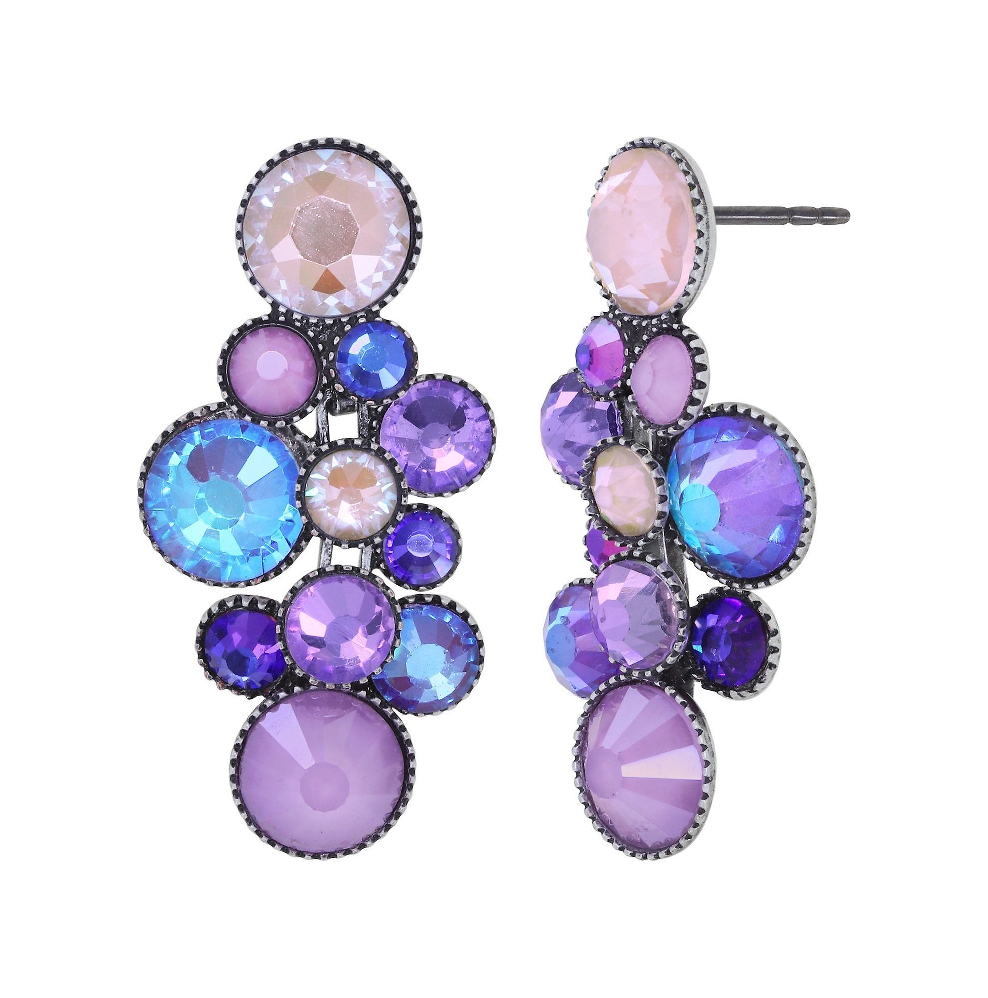 image for Earring Stud Dangling Water Cascade Lila  