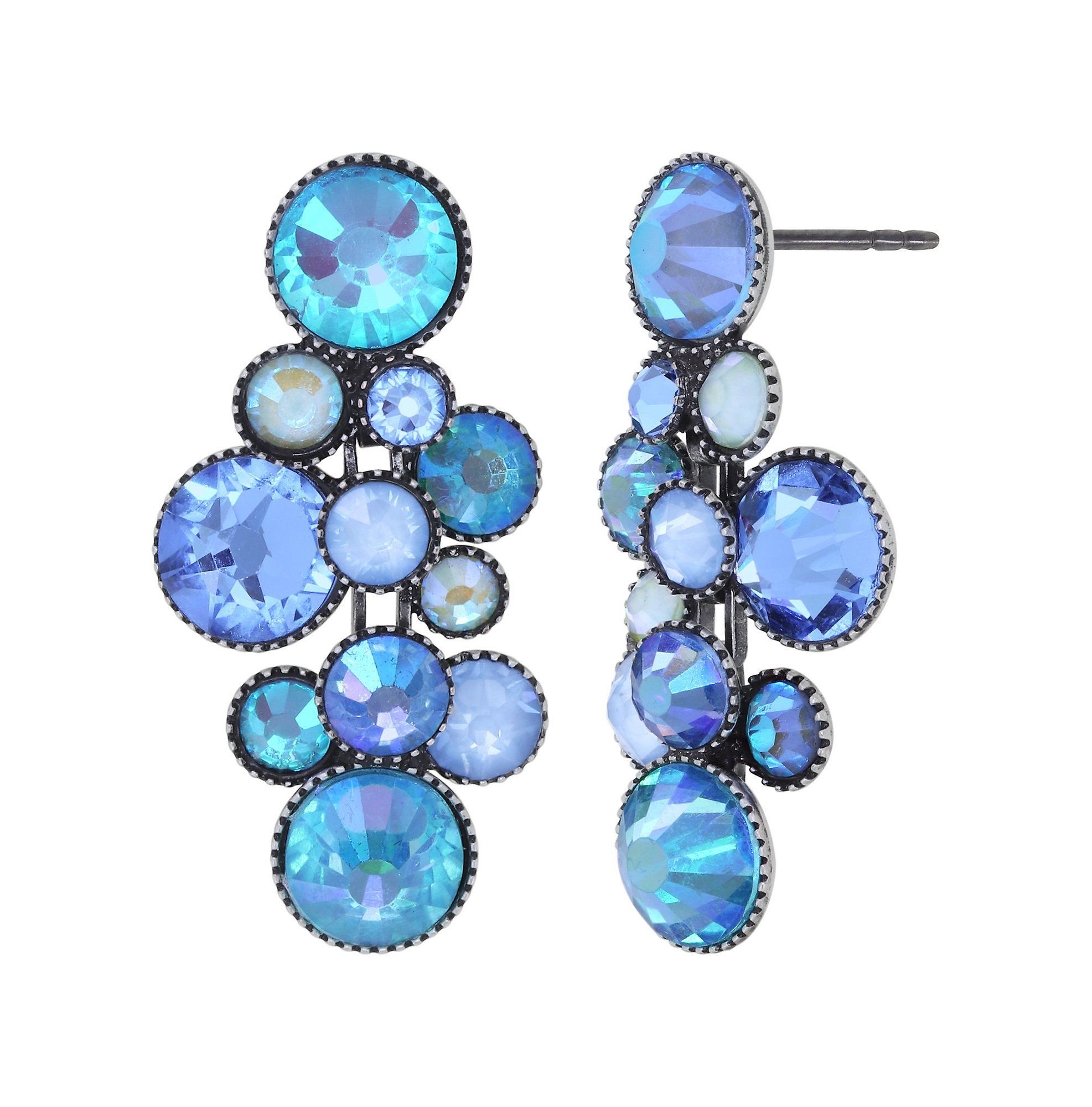 image for Earring Stud Dangling Water Cascade Light Blue  