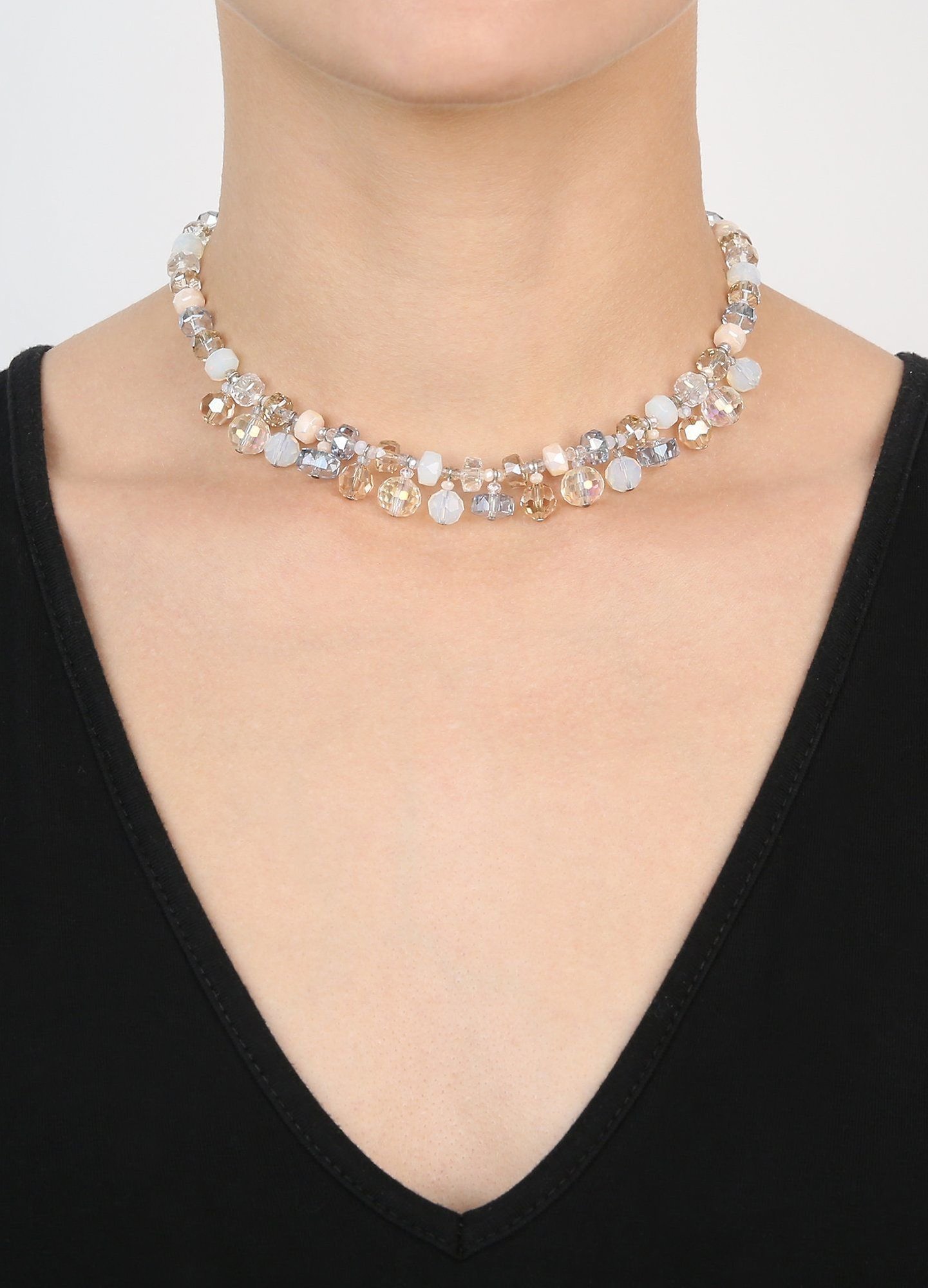 image pour Collier Bead Snake Jelly Blanc  