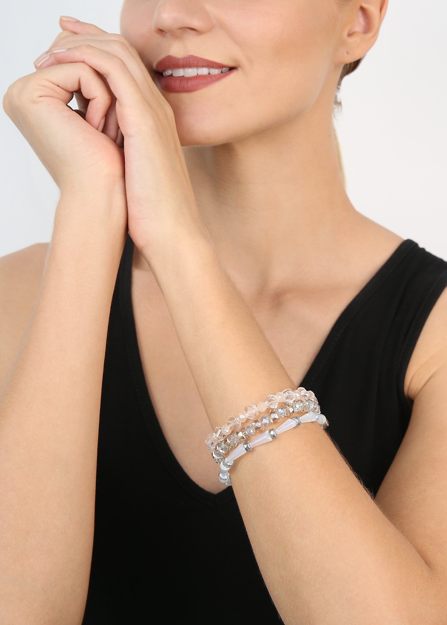 Bild für Armband elastisch Bead Snake Jelly Weiß  