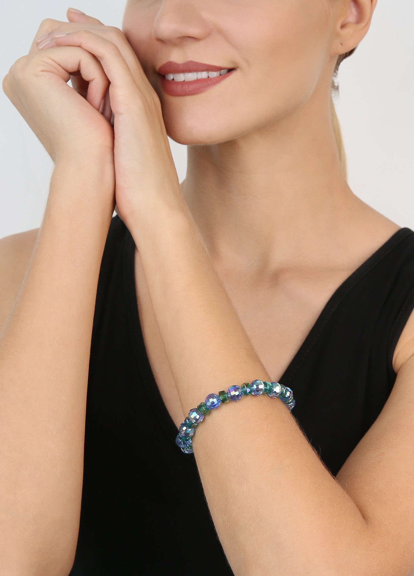 image pour Bracelet élastique Bead Snake Jelly Bleu / Vert  size M