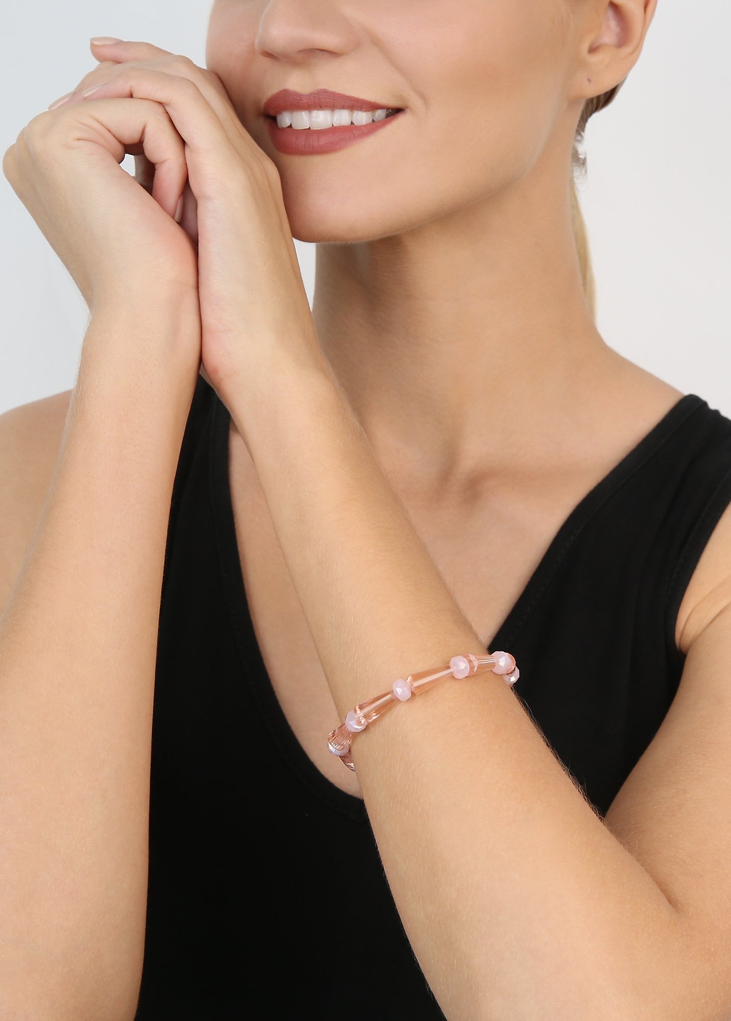 image pour Bracelet élastique Bead Snake Jelly Rose  size M