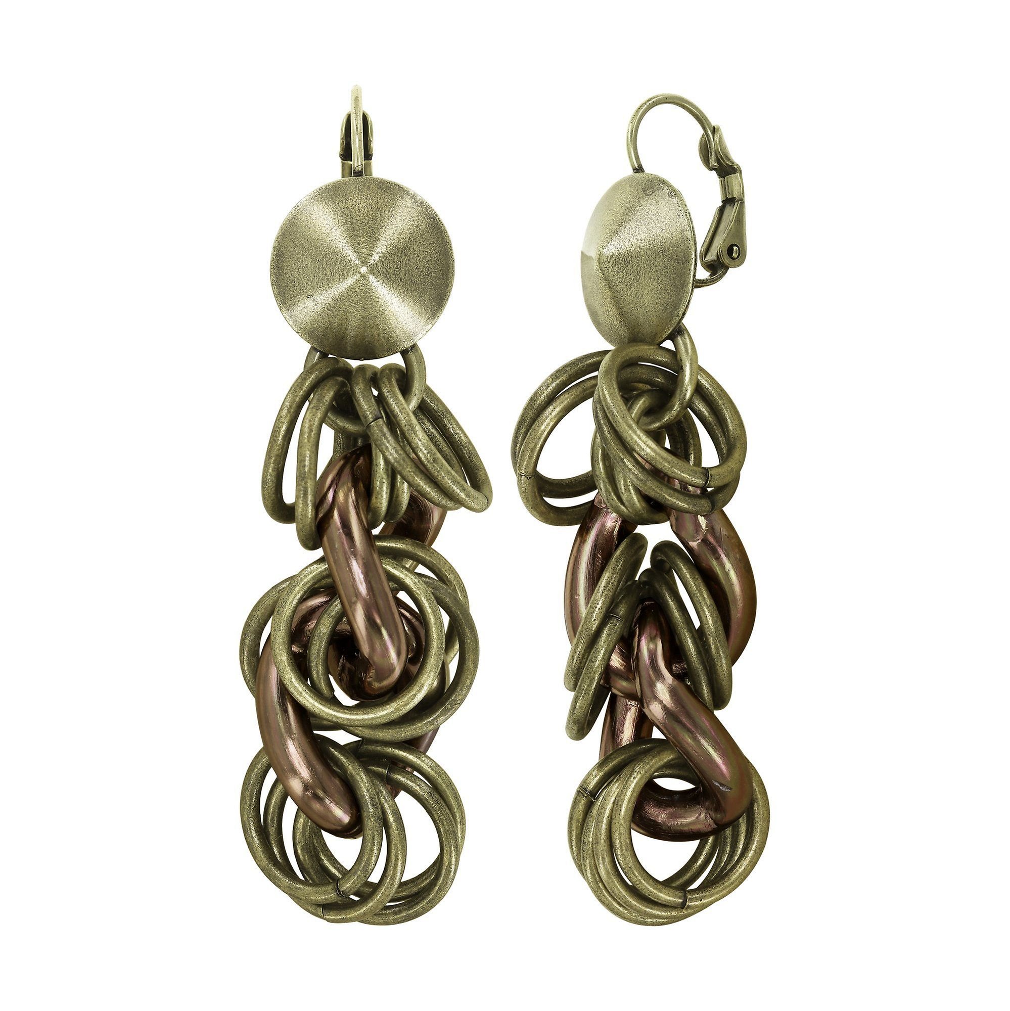 image for Earring Eurowire Dangling Unchained Brown  