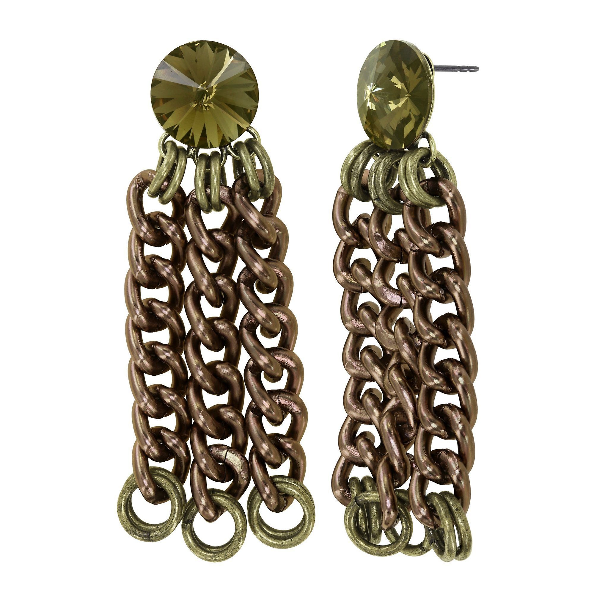 image for Earring Stud Dangling Unchained Brown  