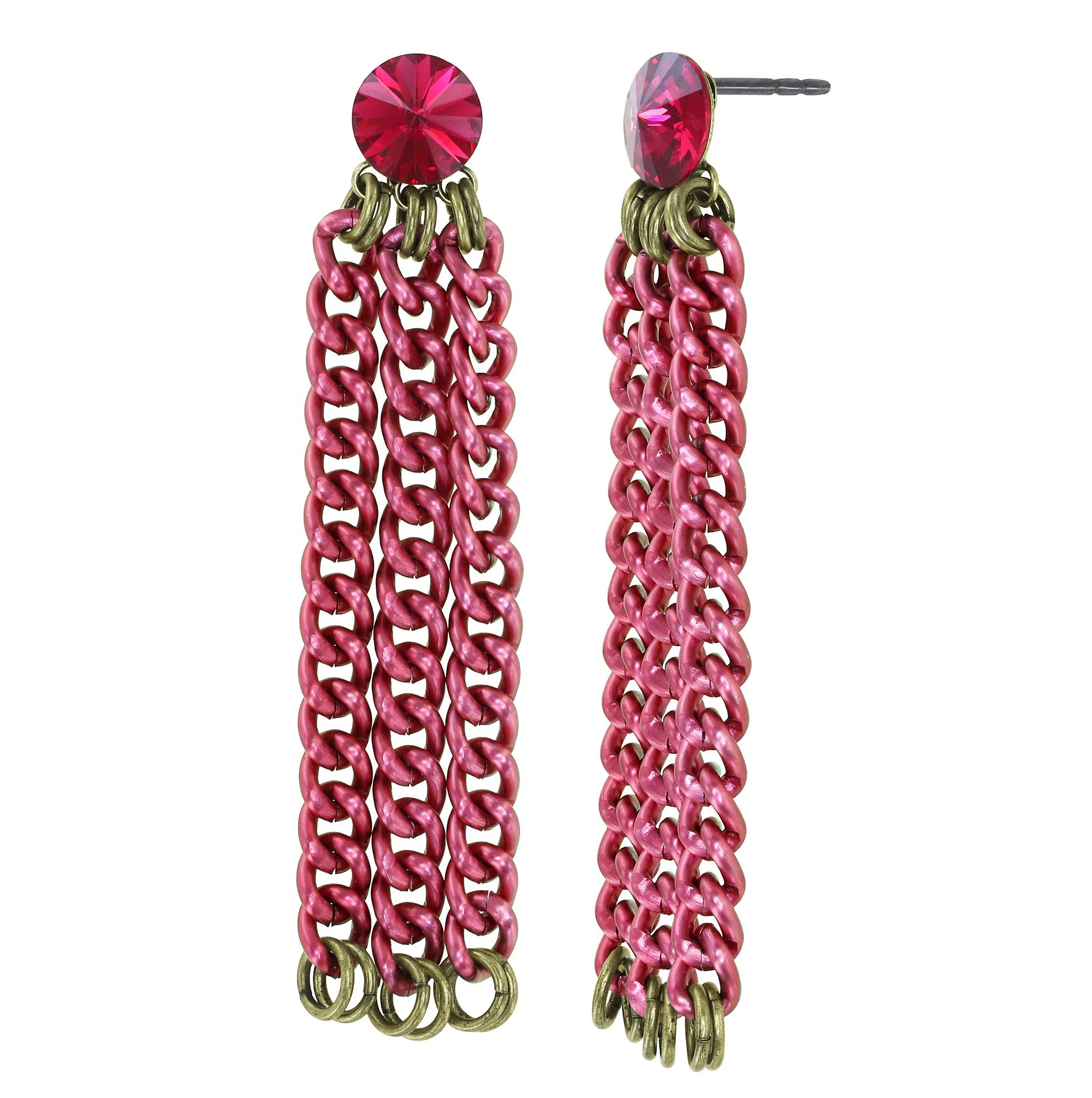 image for Earring Stud Dangling Unchained Red  
