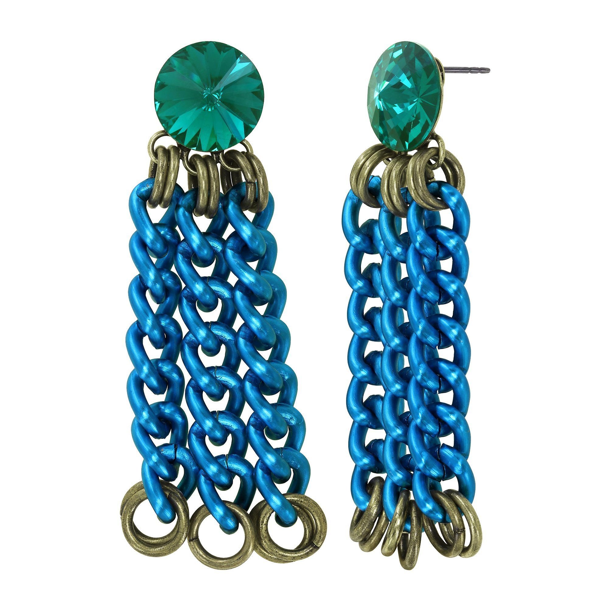 Bild für Ohrstecker baumelnd Unchained Blau / Grün  