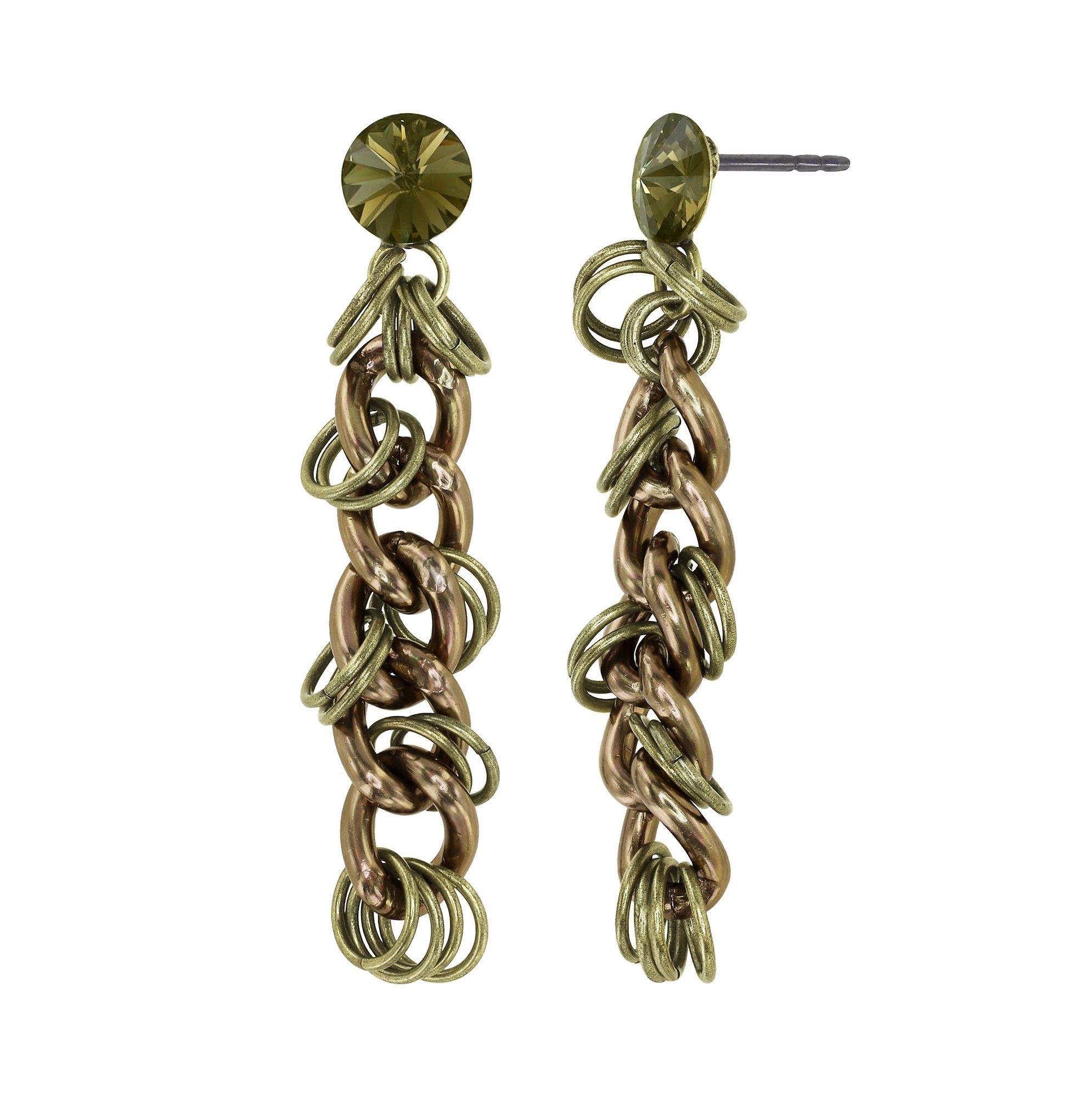 image pour Clou d'oreille pendant Unchained Marron  