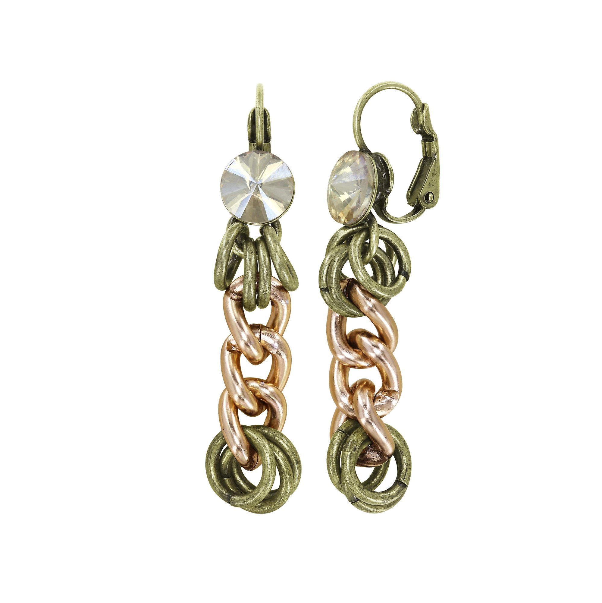image for Earring Eurowire Dangling Unchained Gold  