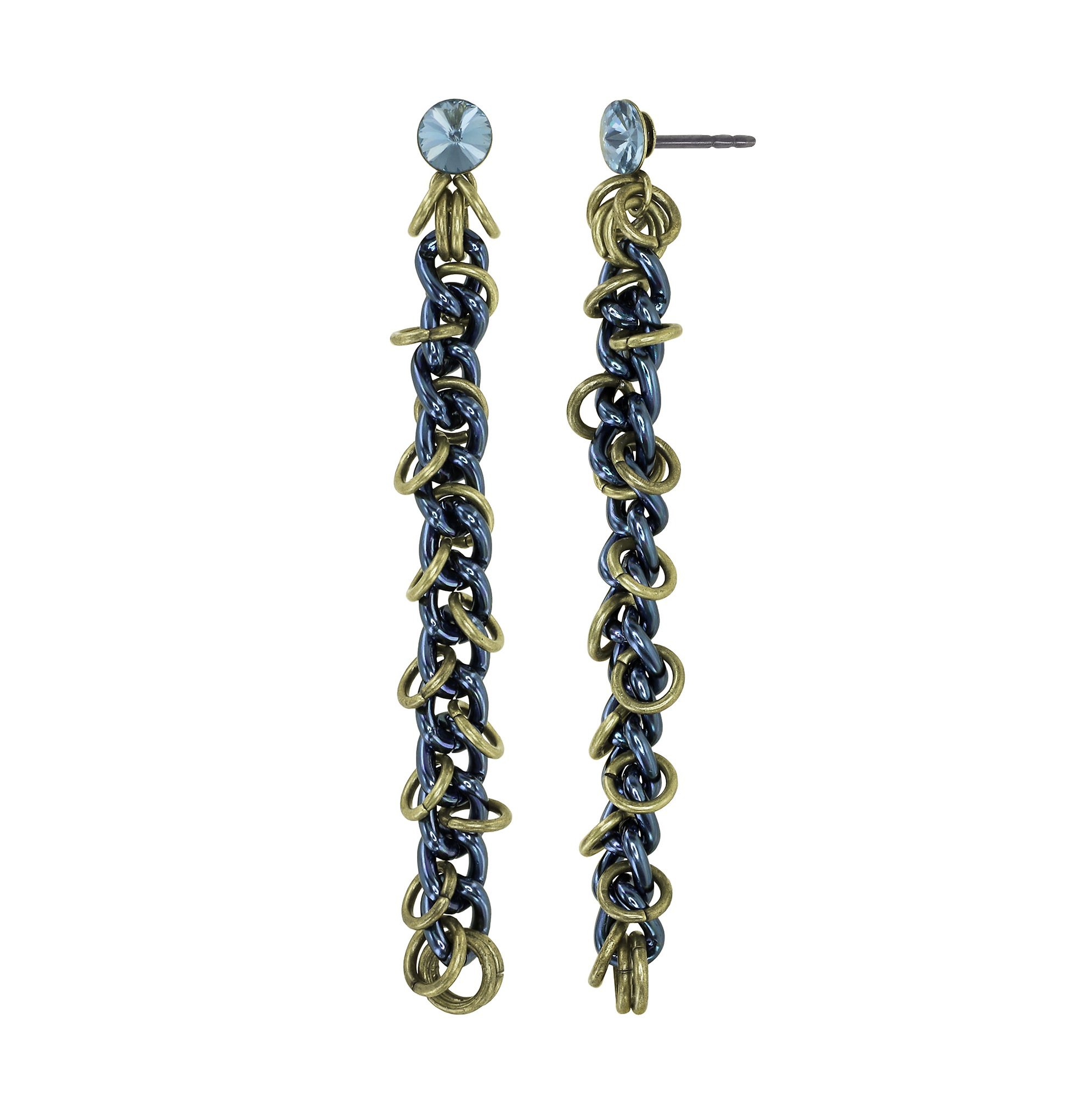 image pour Clou d'oreille pendant Unchained Bleu Métallique  