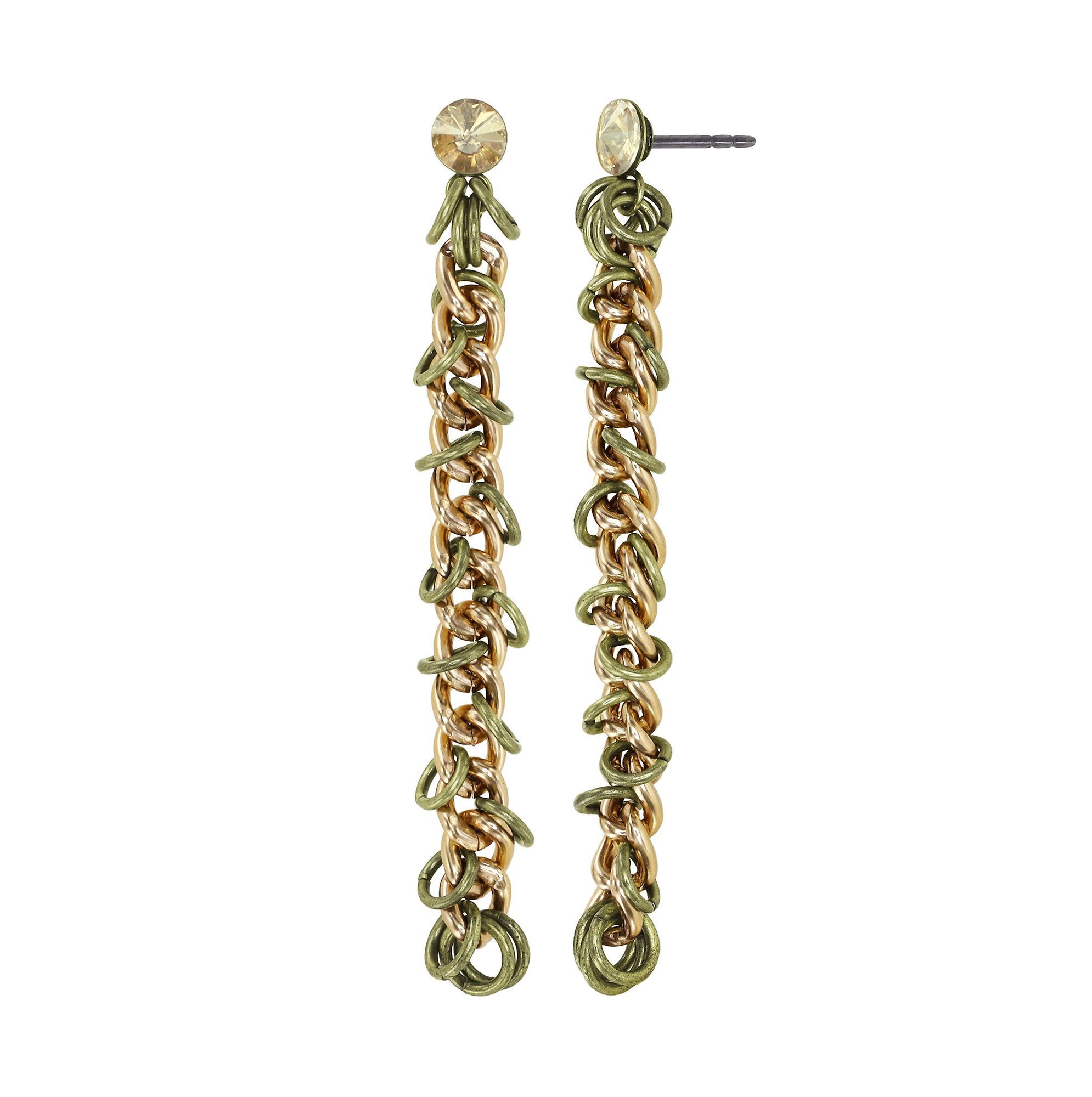 image for Earring Stud Dangling Unchained Gold  