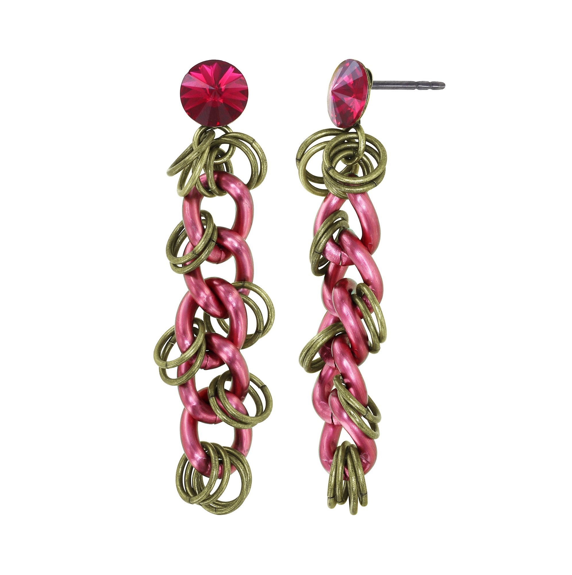 image pour Clou d'oreille pendant Unchained Rouge  