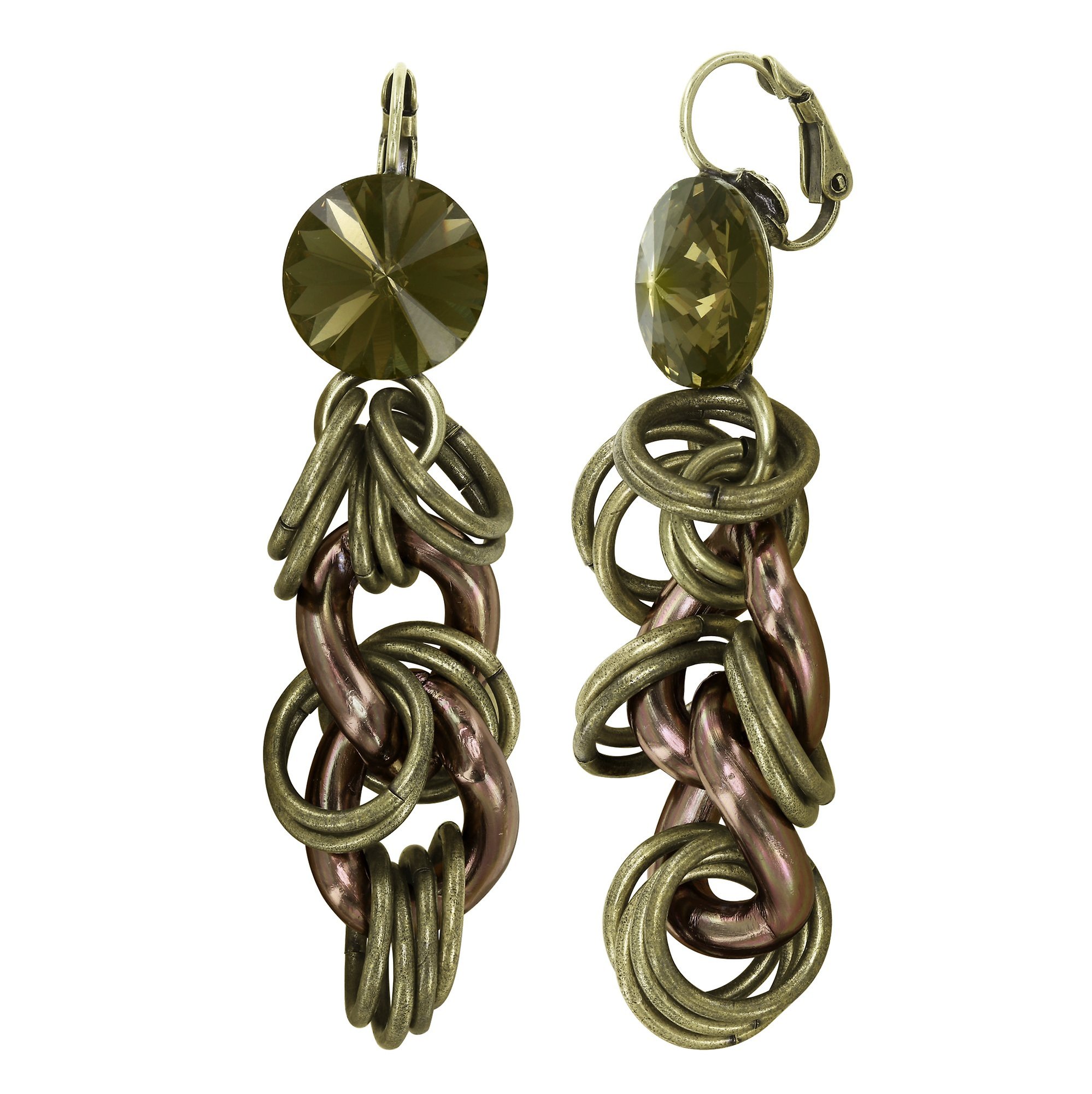 image for Earring Eurowire Dangling Unchained Brown  